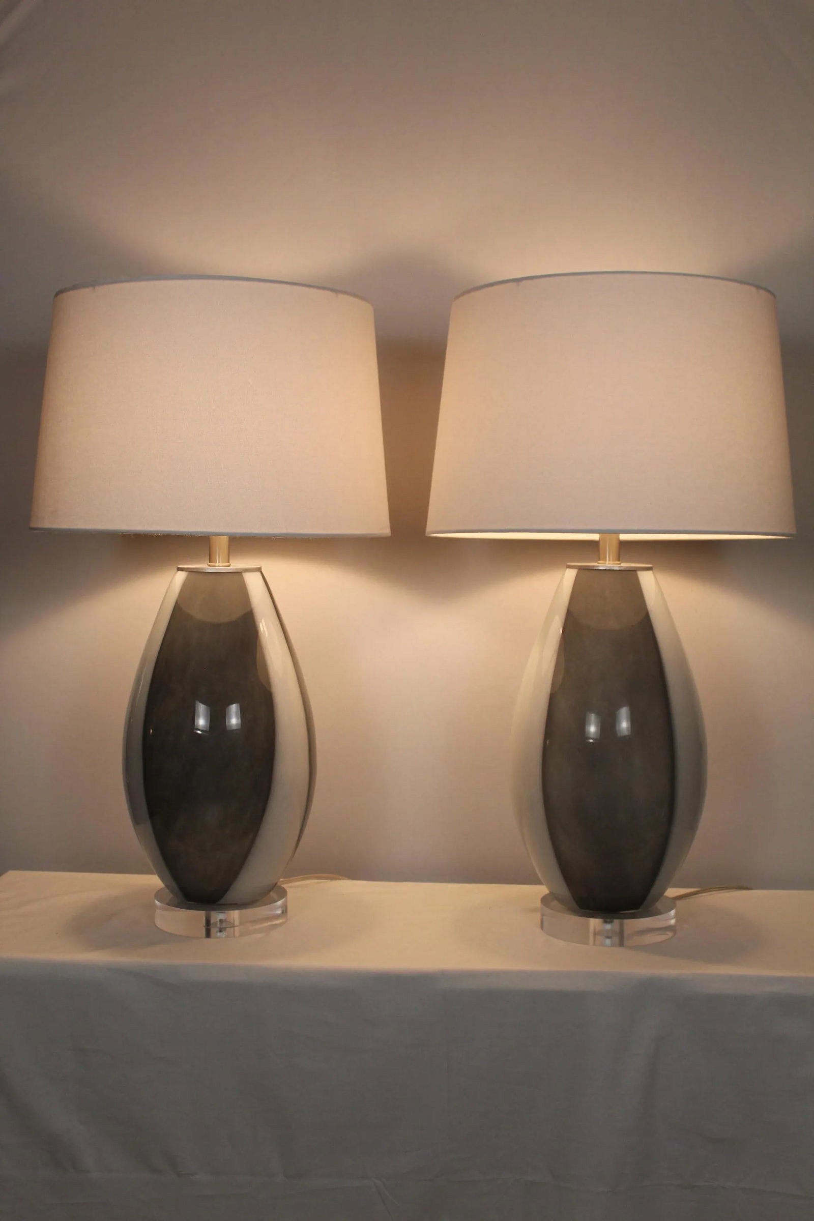 1960s Organic Shape Murano Glass Table Lamps - a Pair - 2