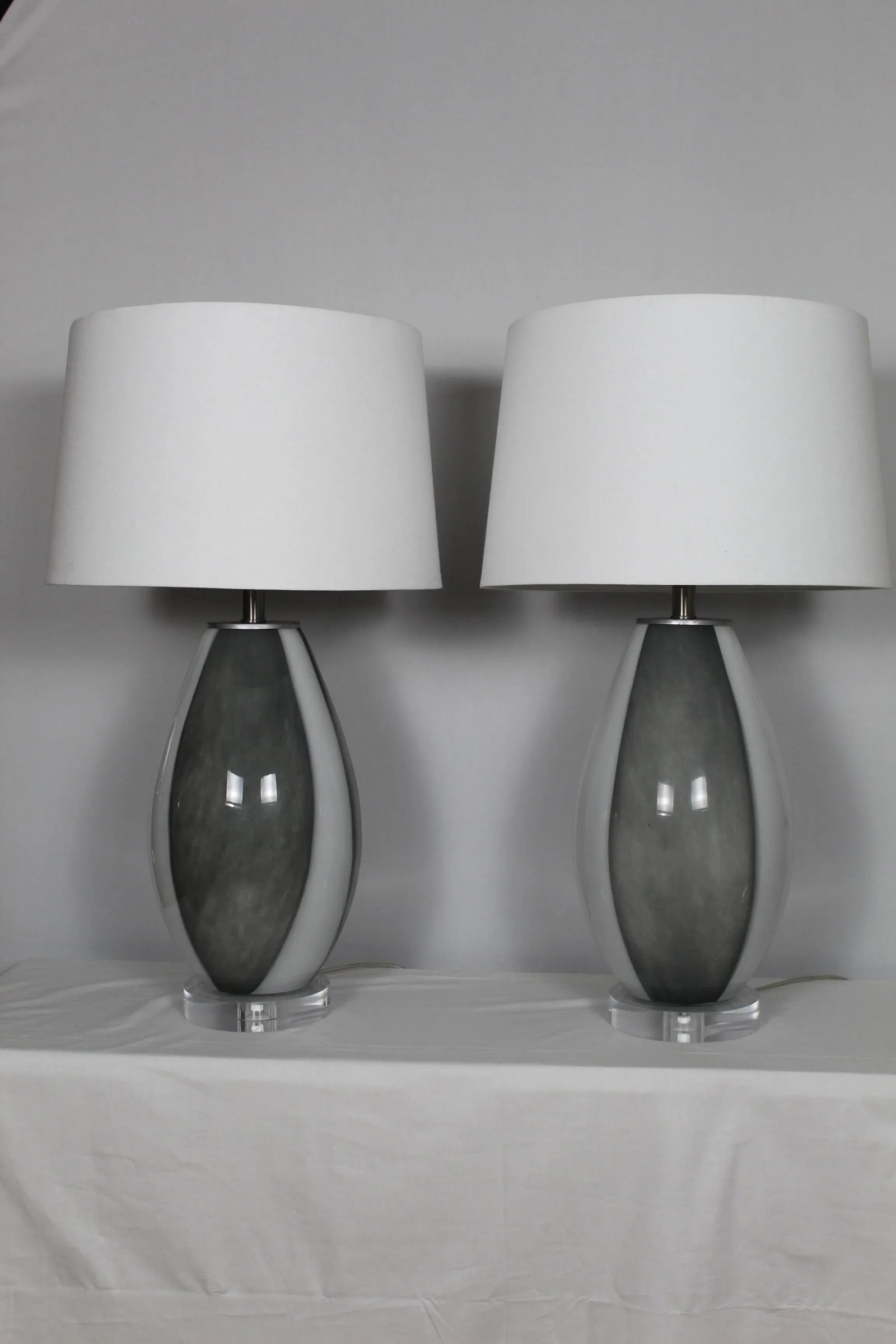 1960s Organic Shape Murano Glass Table Lamps - a Pair - 3