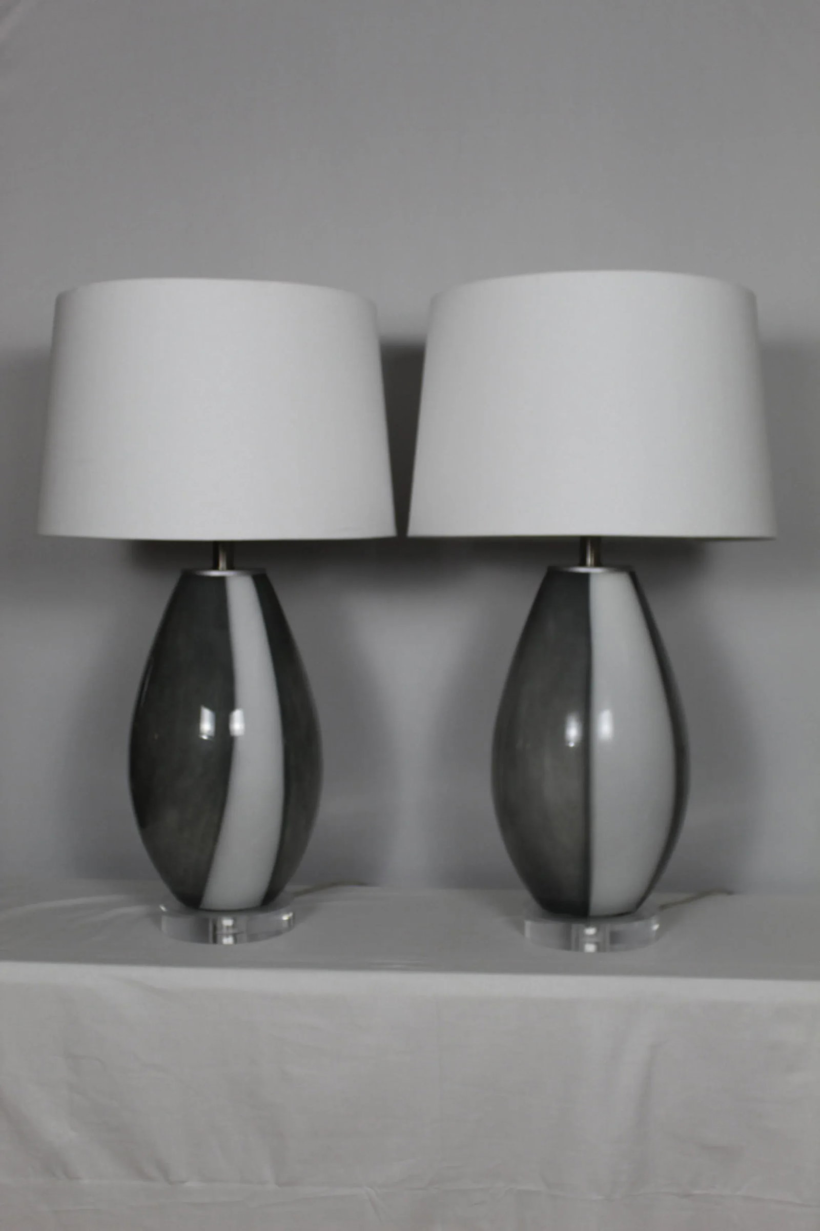 1960s Organic Shape Murano Glass Table Lamps - a Pair - 4