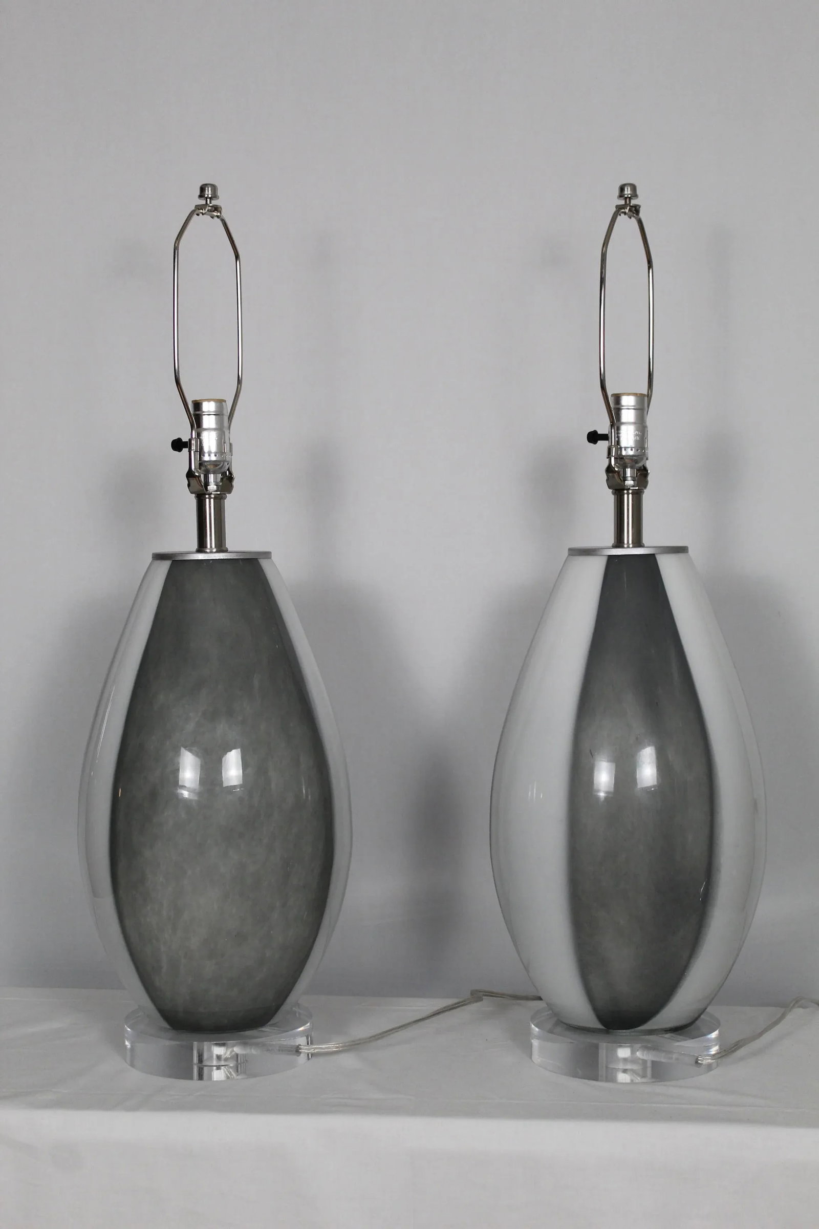 1960s Organic Shape Murano Glass Table Lamps - a Pair - 5
