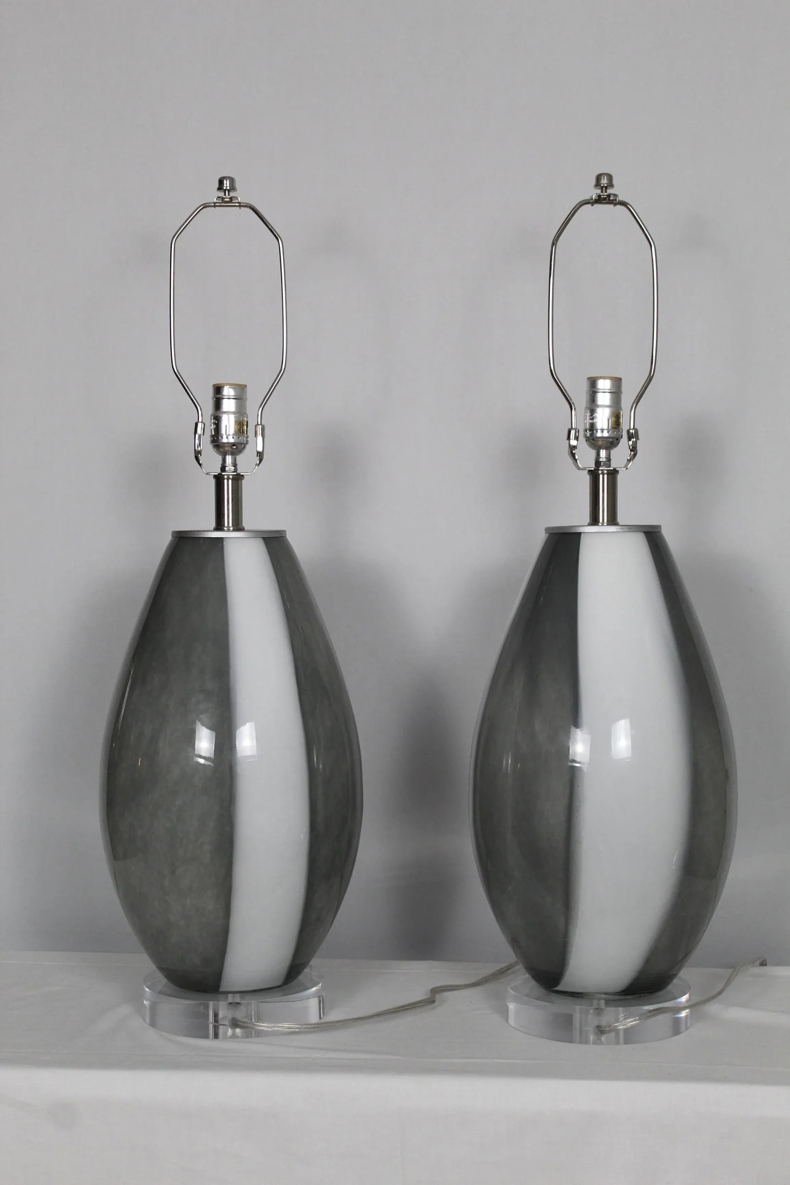 1960s Organic Shape Murano Glass Table Lamps - a Pair - 6