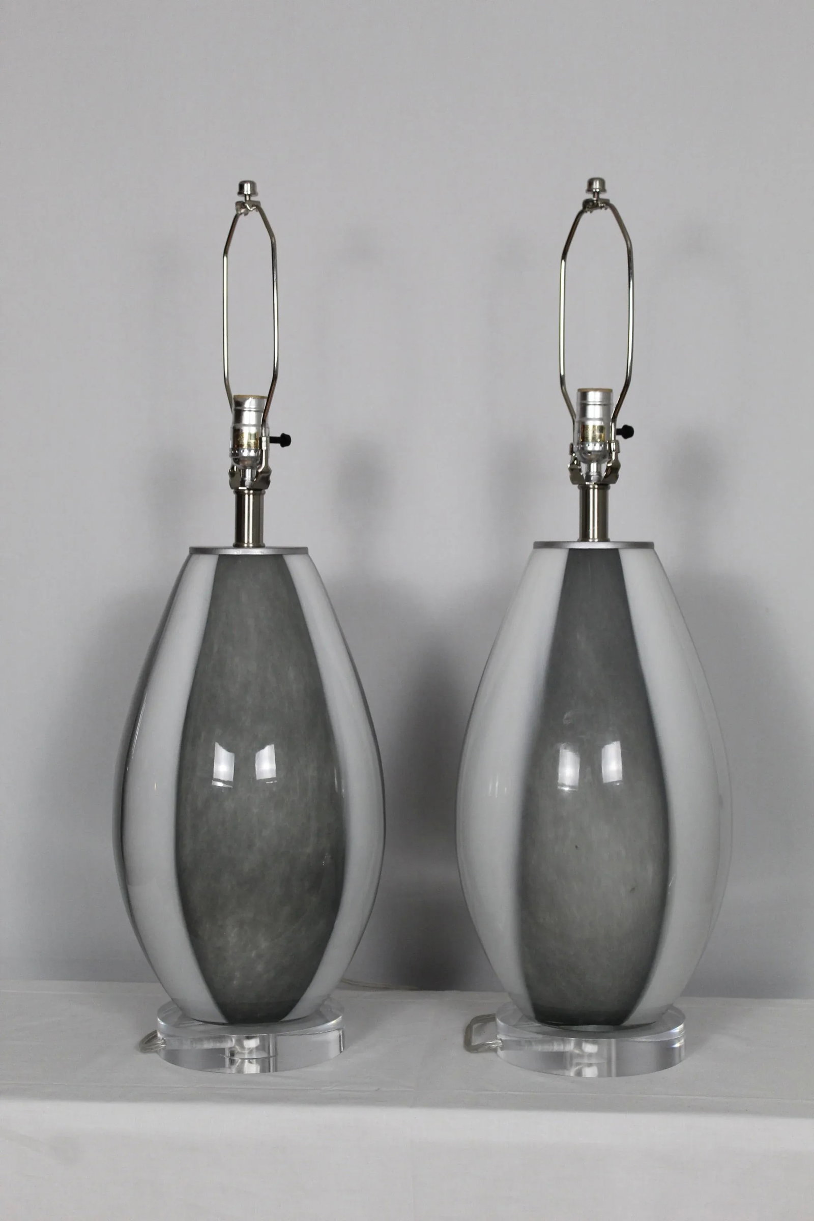 1960s Organic Shape Murano Glass Table Lamps - a Pair - 7