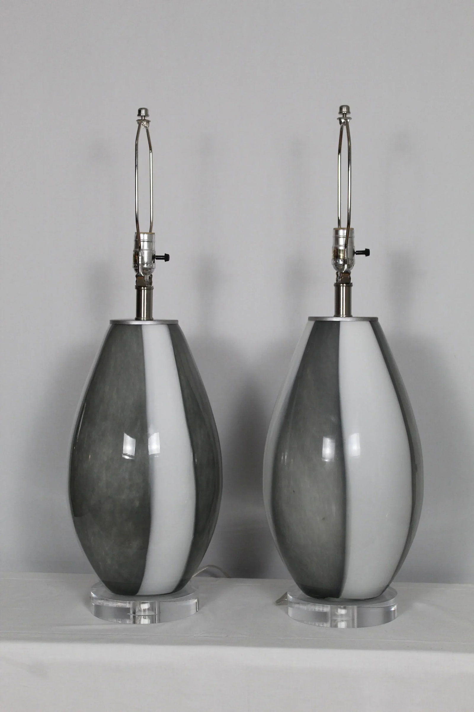 1960s Organic Shape Murano Glass Table Lamps - a Pair - 8