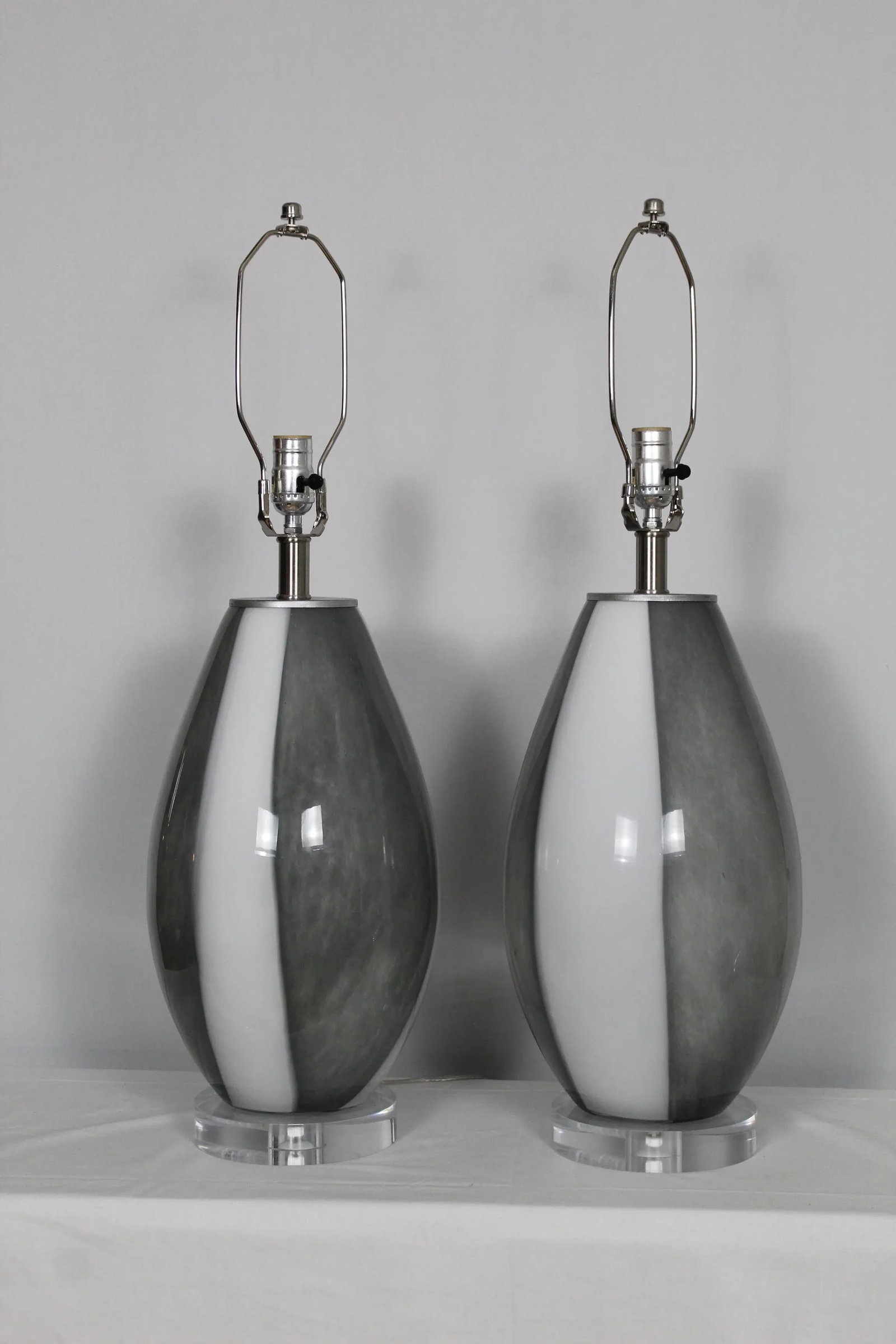 1960s Organic Shape Murano Glass Table Lamps - a Pair - 9