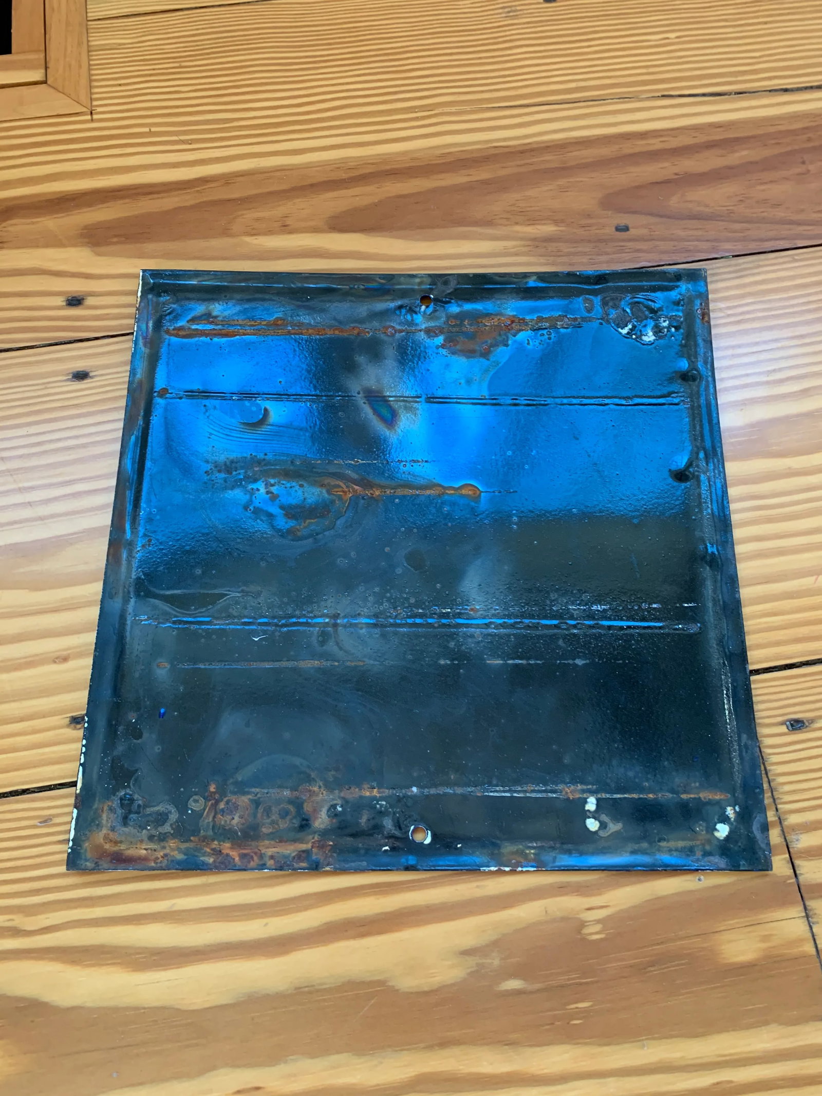 Vintage Blue and White Industrial Enamel Factory Sign - 5