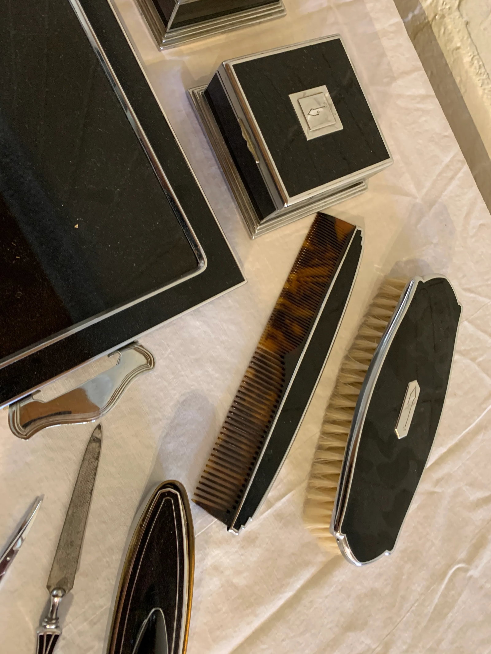1930s Art Deco Vanity Set, 13 Pieces - 6