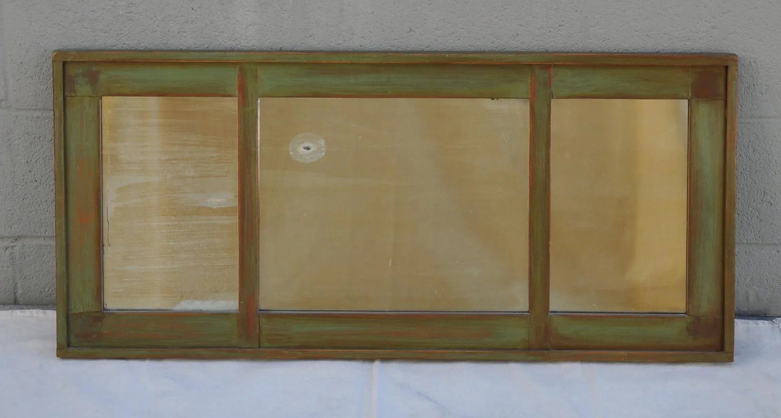 Antique 1920s 3 Panels Wall Mirror in Painted Wood Frame - 10