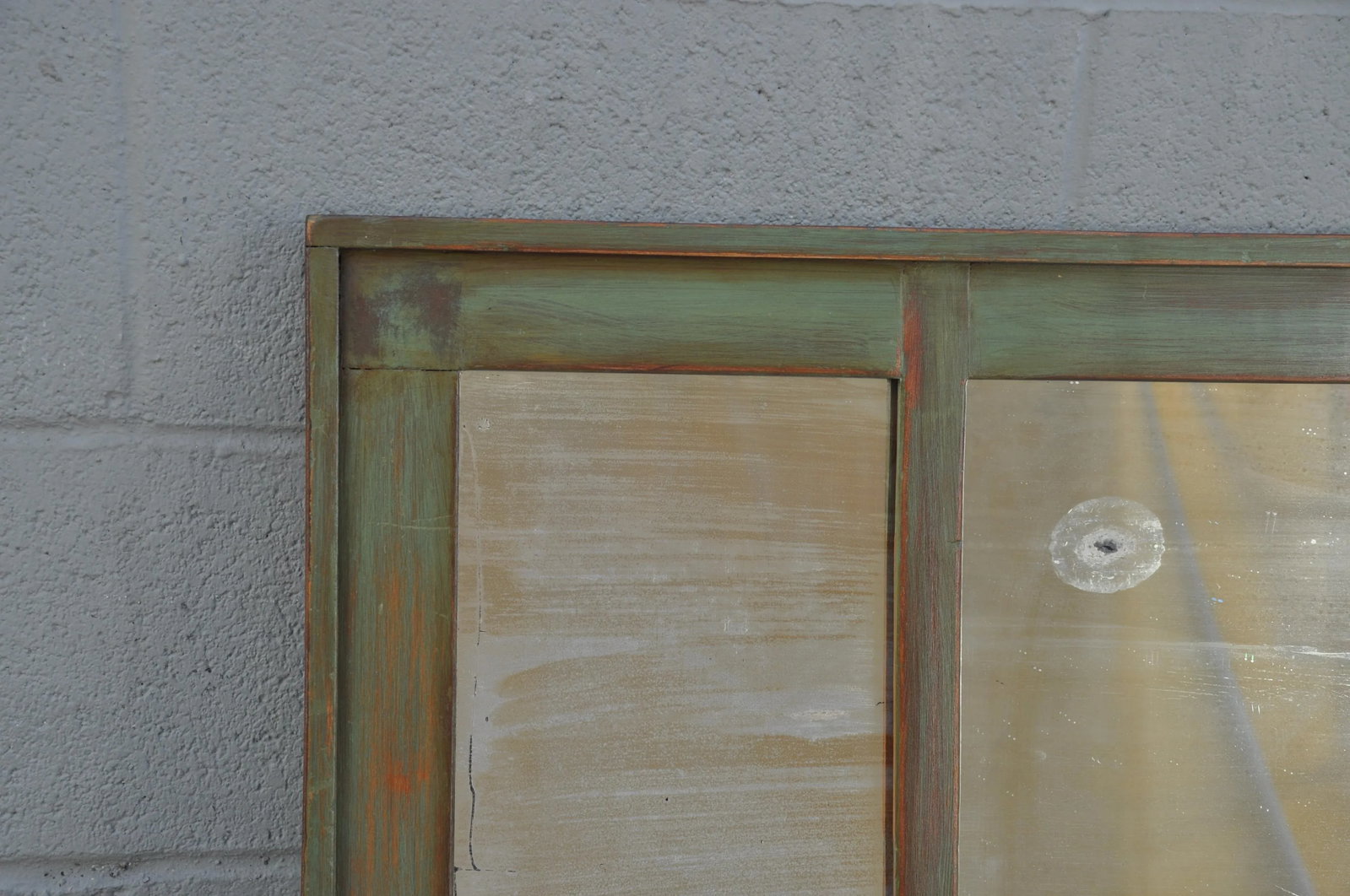 Antique 1920s 3 Panels Wall Mirror in Painted Wood Frame - 8
