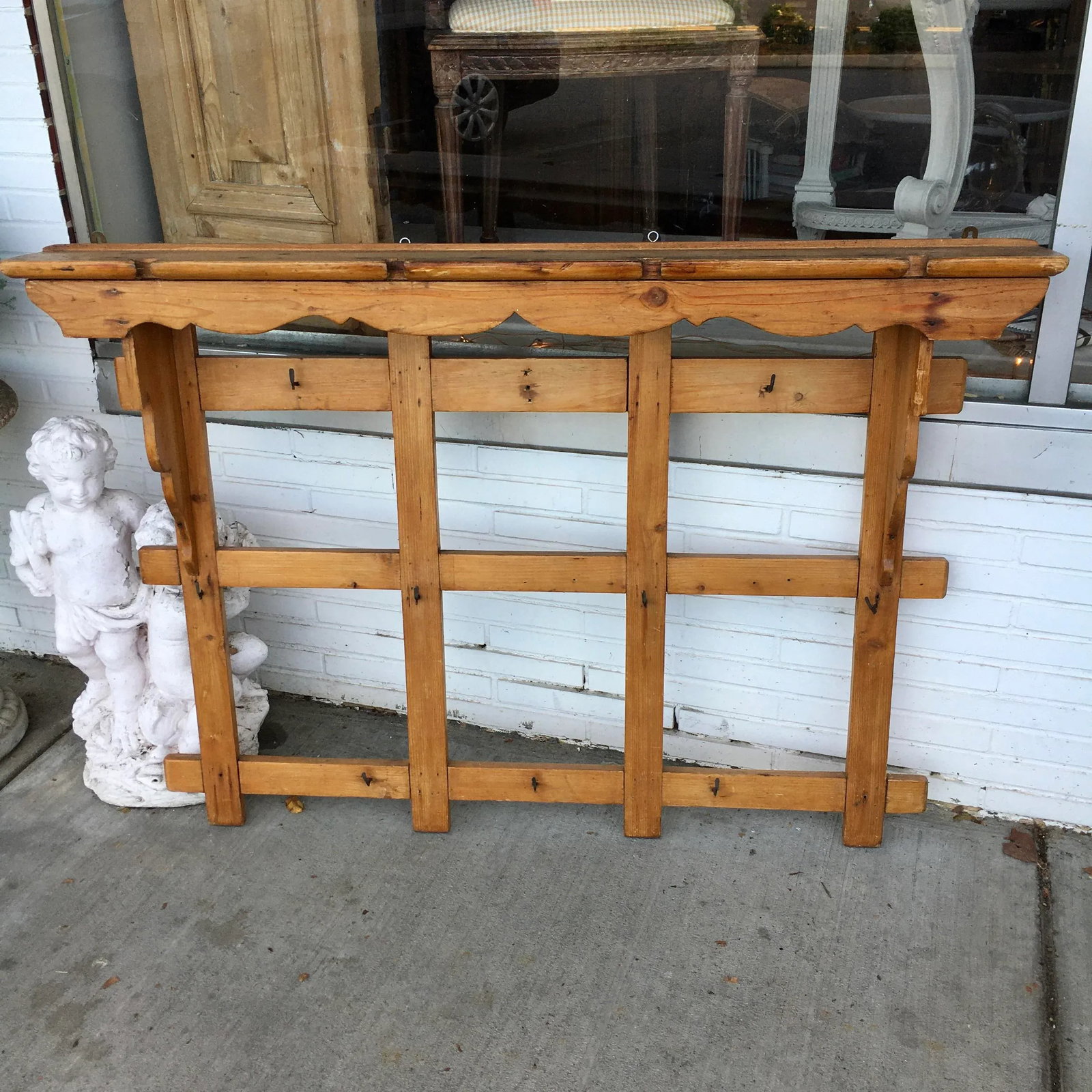 Antique Pine Coat/Hat/Pot Rack - 3