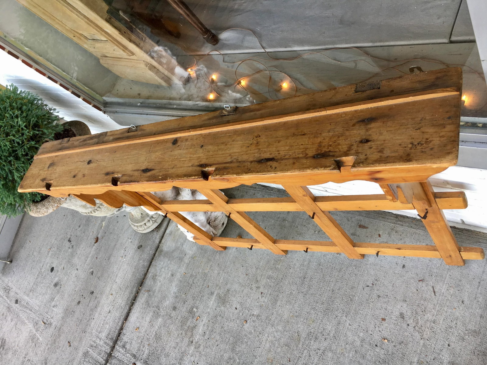 Antique Pine Coat/Hat/Pot Rack - 5