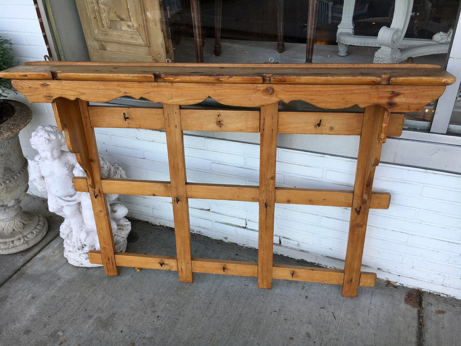 Antique Pine Coat/Hat/Pot Rack - 7
