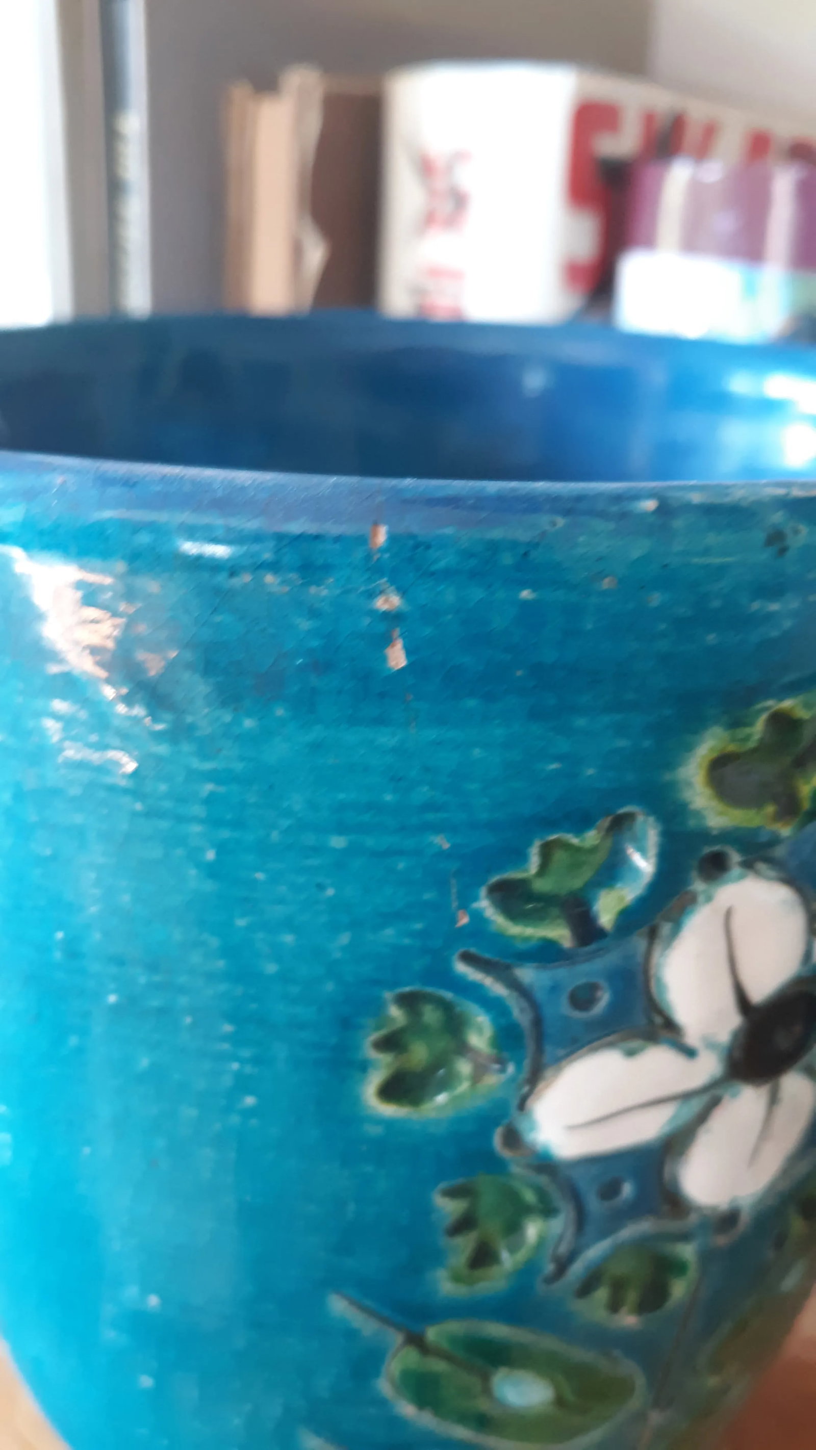 Vintage Aldo Londi Turquoise Footed Vessel Vase - 5
