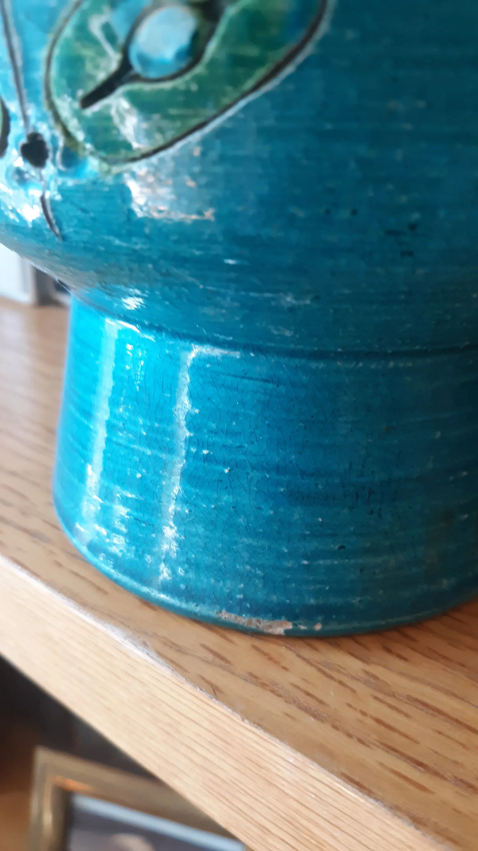 Vintage Aldo Londi Turquoise Footed Vessel Vase - 6