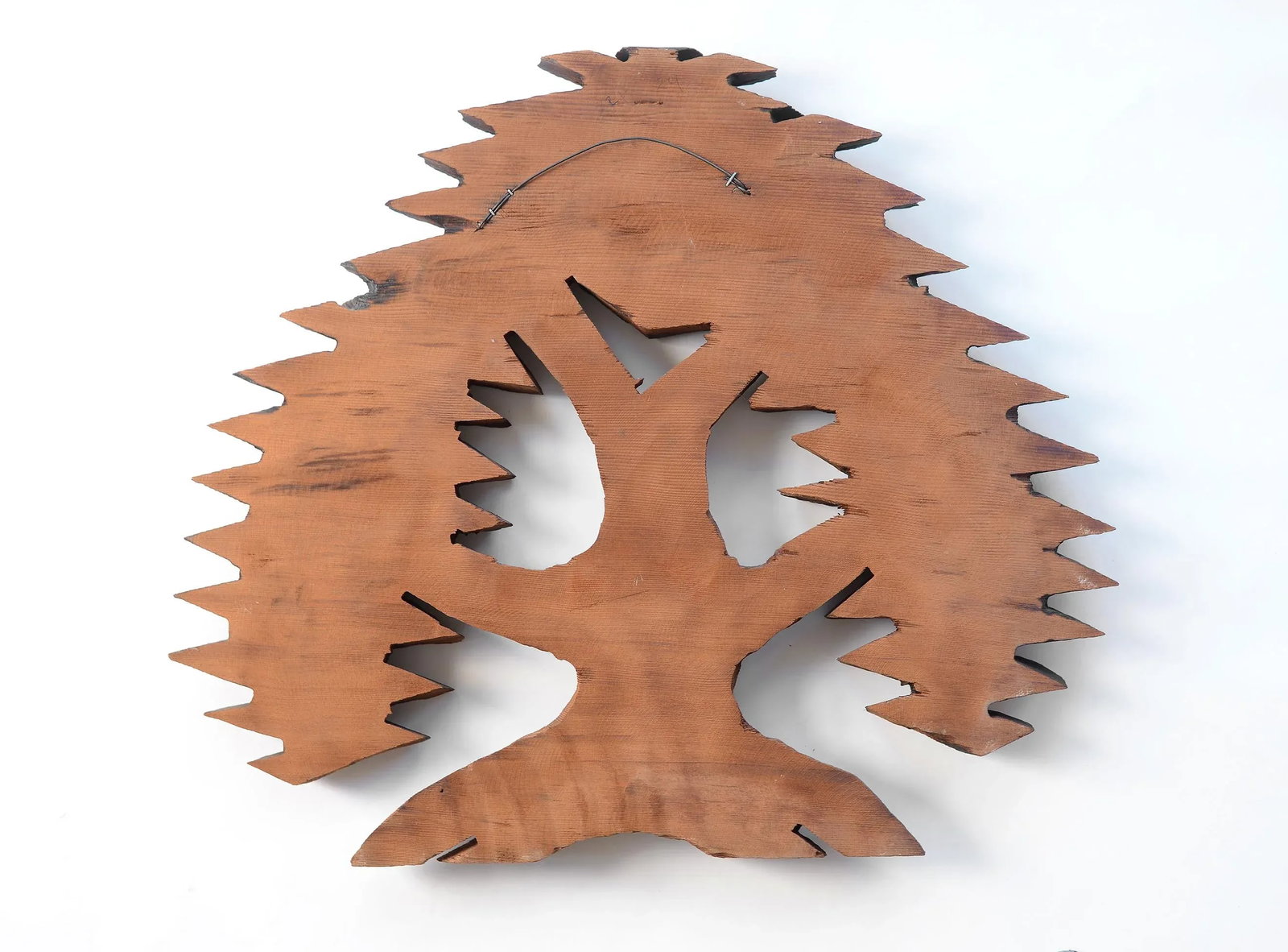 Vintage Hand Carved Cryptomeria Wall Tree Sculpture - 10