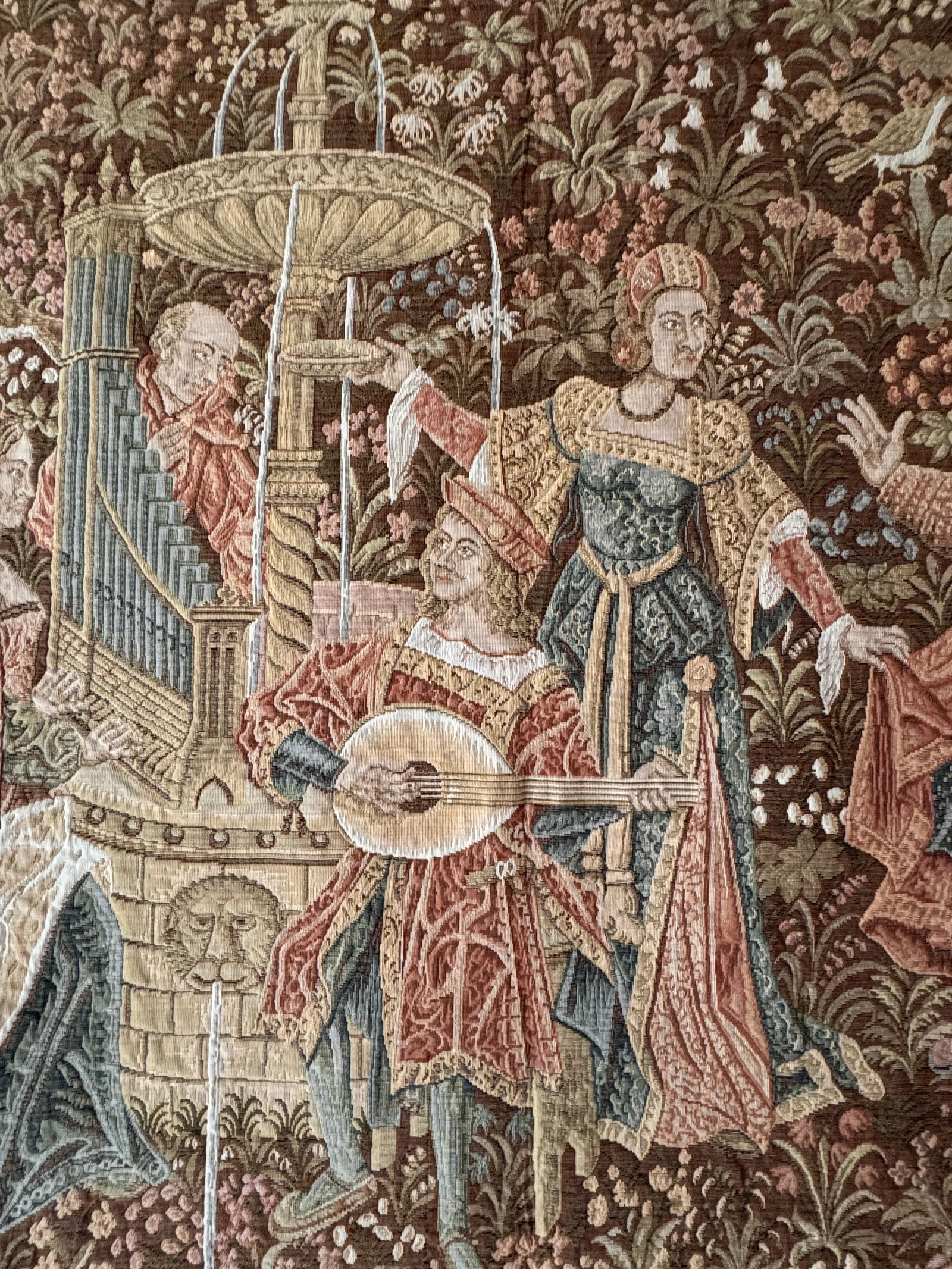 Vintage Aubusson Style Tapestry With Medieval Design - 2