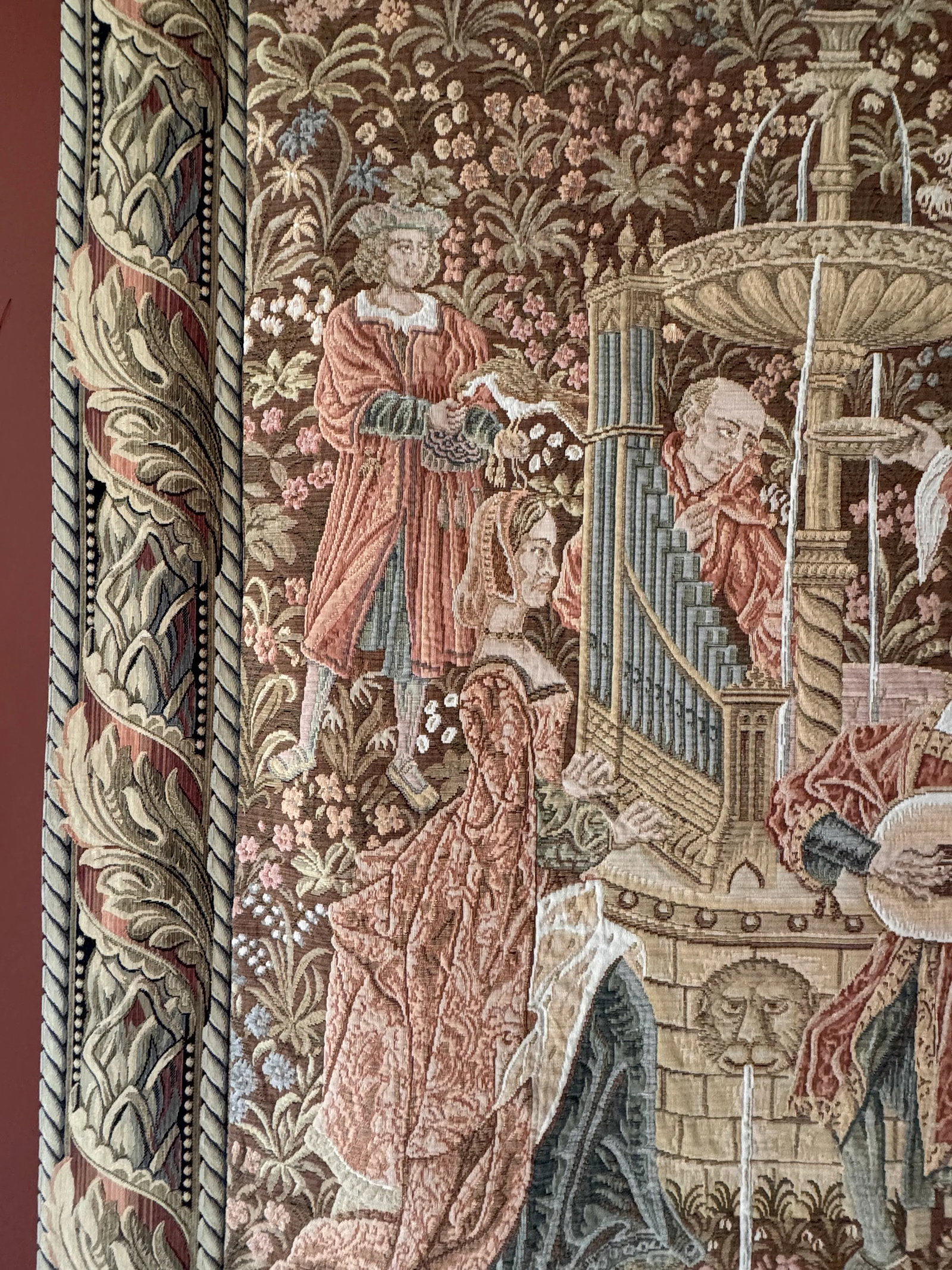 Vintage Aubusson Style Tapestry With Medieval Design - 4