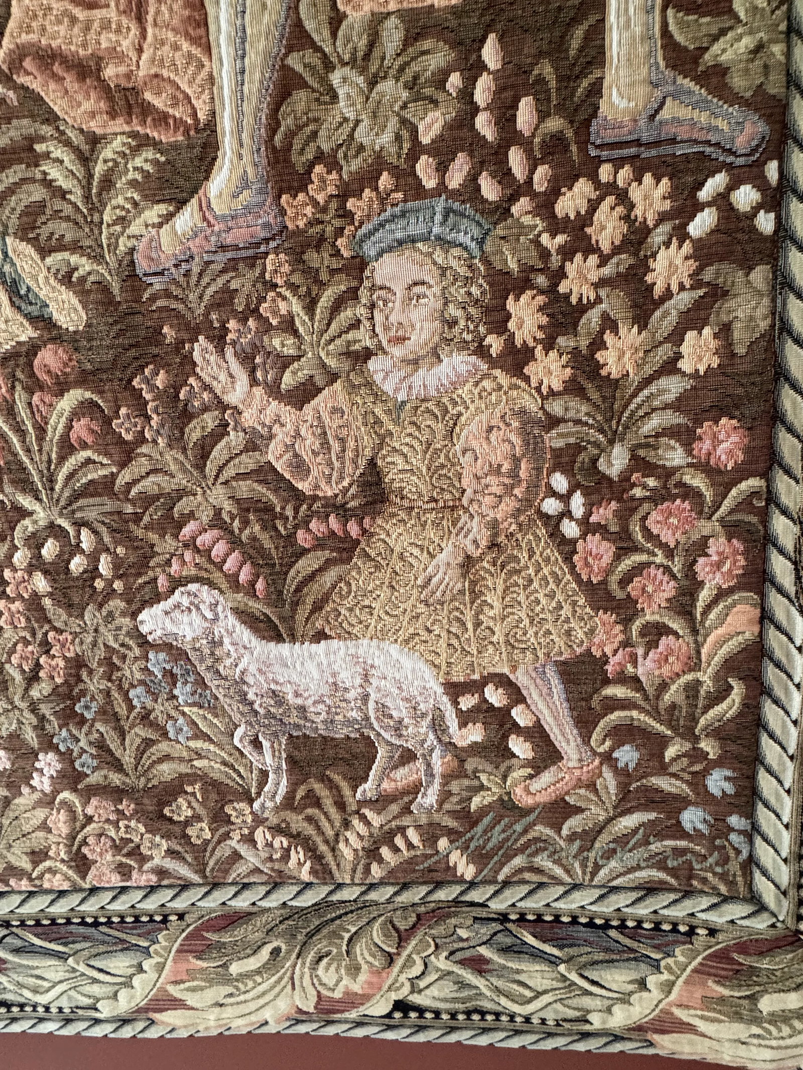 Vintage Aubusson Style Tapestry With Medieval Design - 5