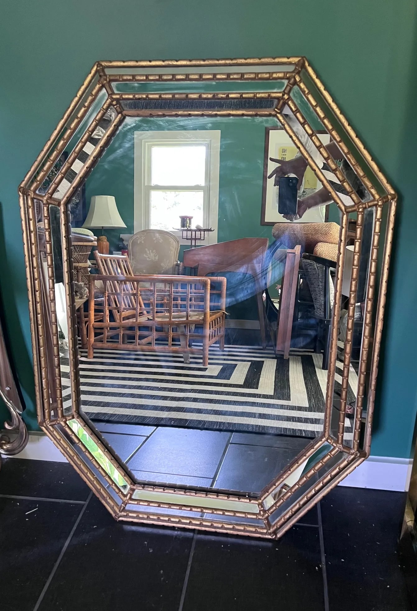 La Barge Faux Bamboo Gold Gilt Mirror - 4