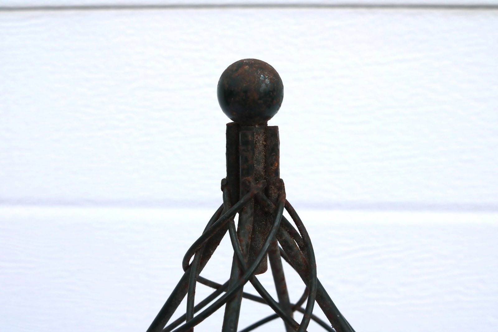 1950s Wrought Iron Garden Patina Topiaries / Plant Vining Flower Trellises - Set of 2 - 2