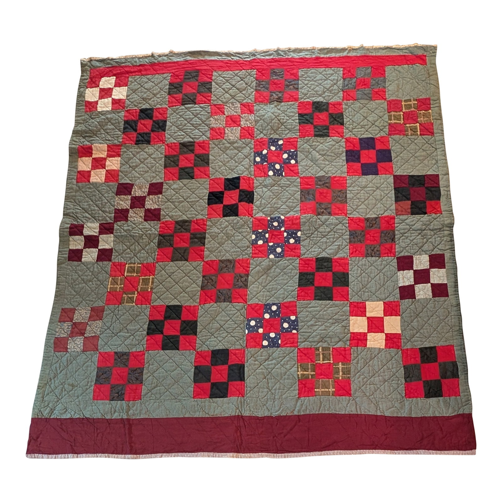 Vintage Country Style Handmade Block Quilt (1 of 12)