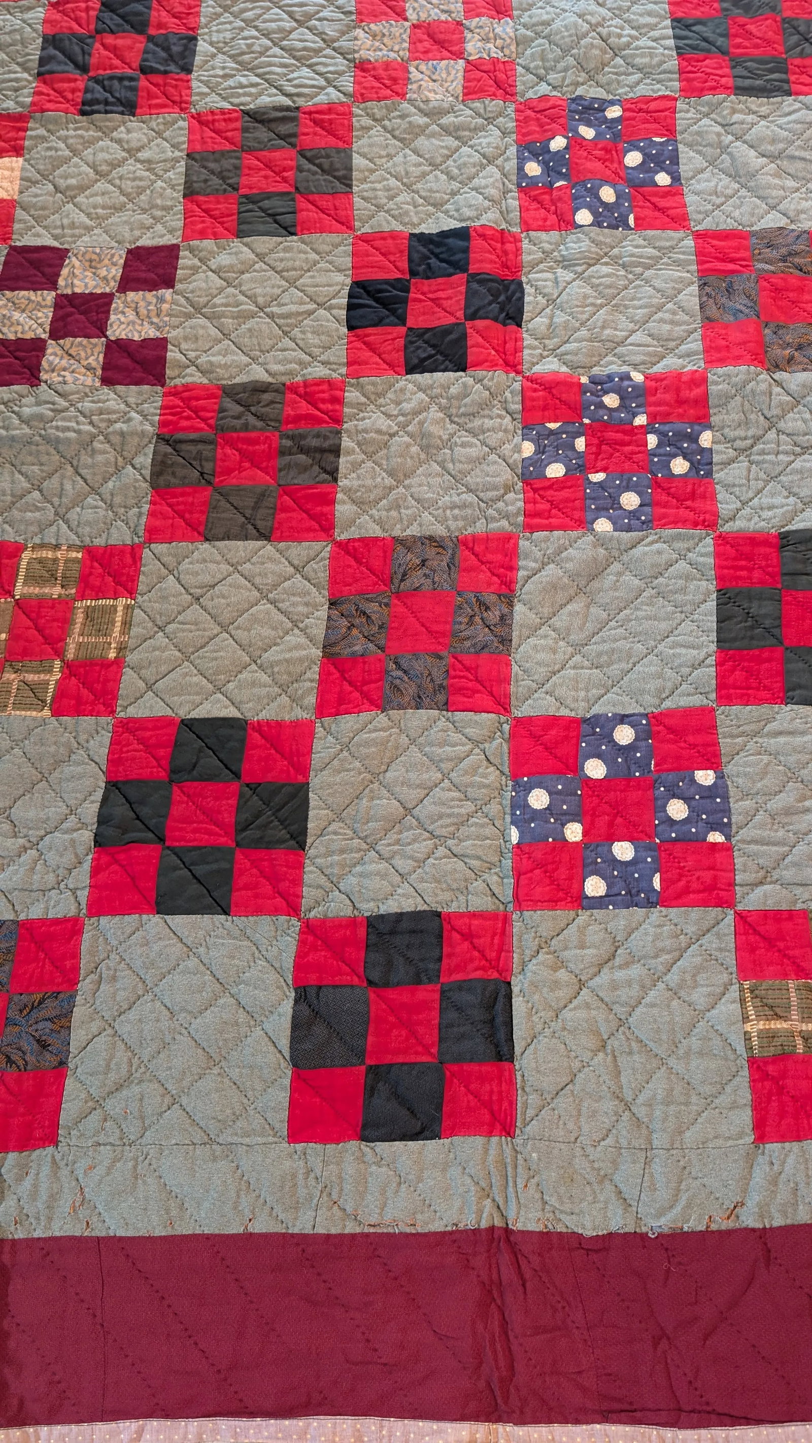 Vintage Country Style Handmade Block Quilt - 3