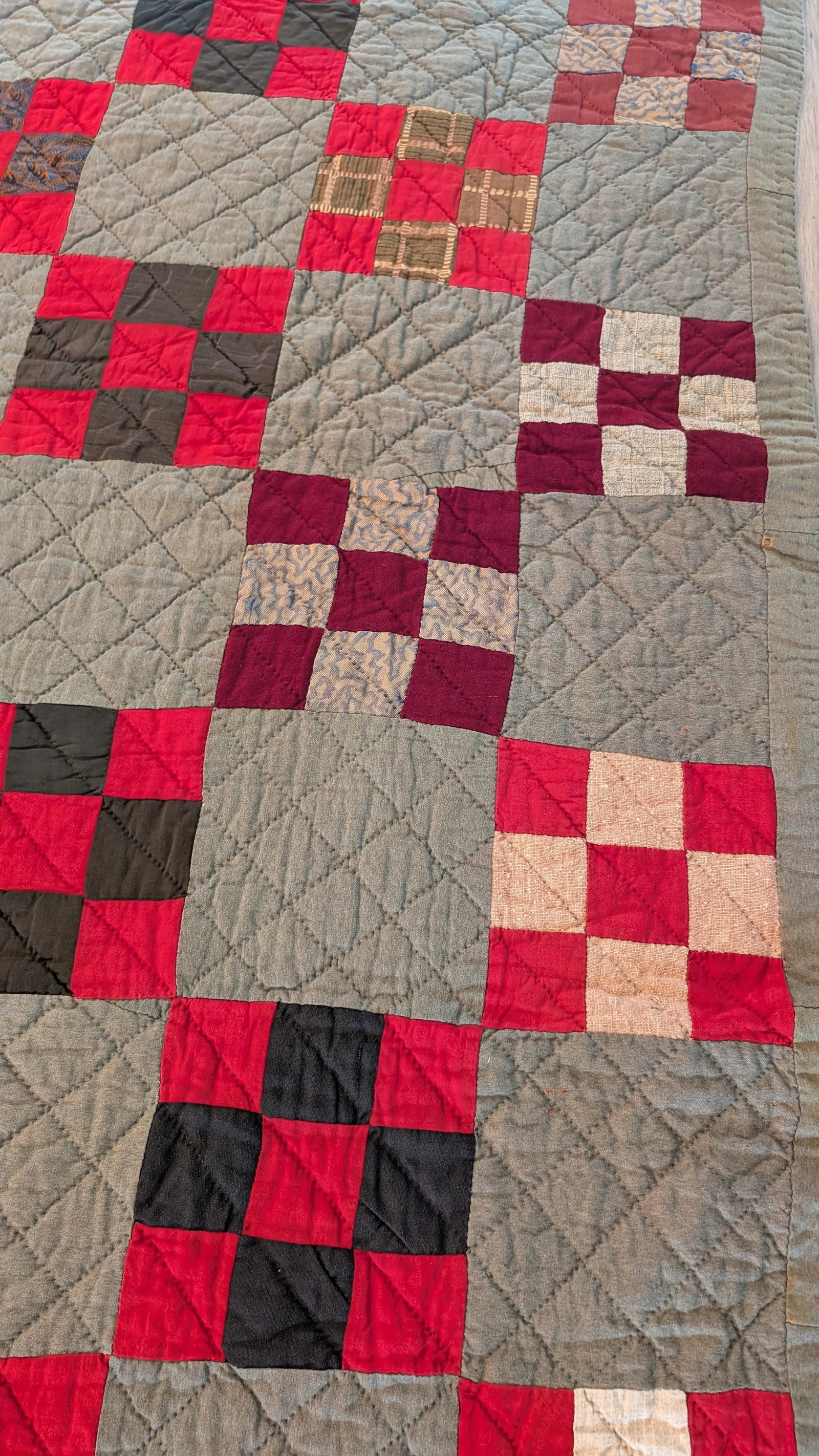 Vintage Country Style Handmade Block Quilt - 8