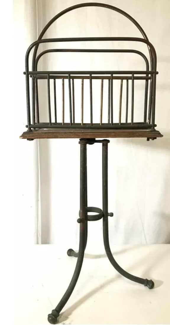 Antique Magazine Rack Arts and Crafts - 2