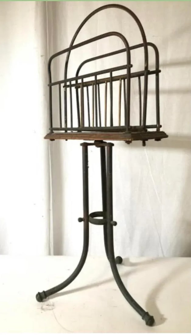 Antique Magazine Rack Arts and Crafts - 3