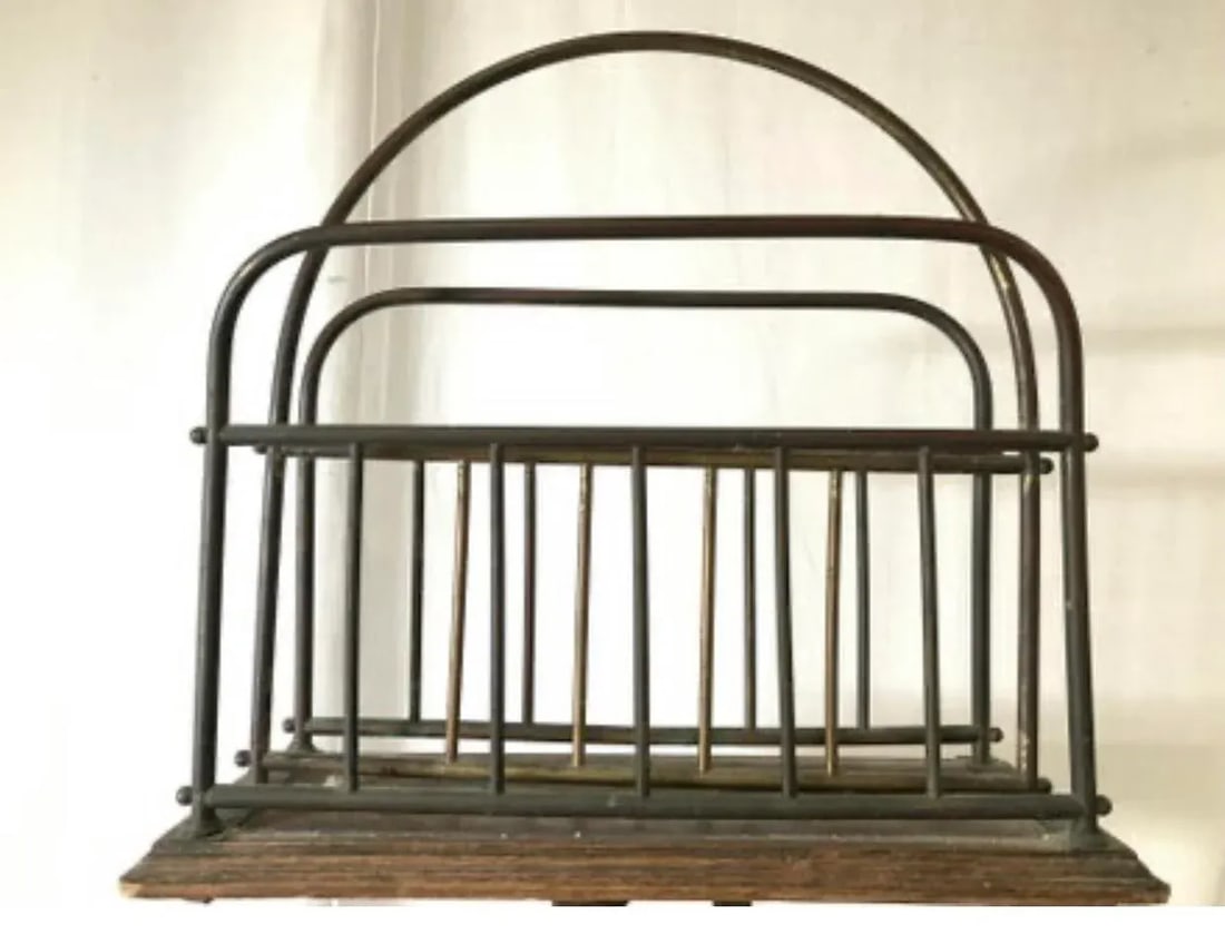 Antique Magazine Rack Arts and Crafts - 4