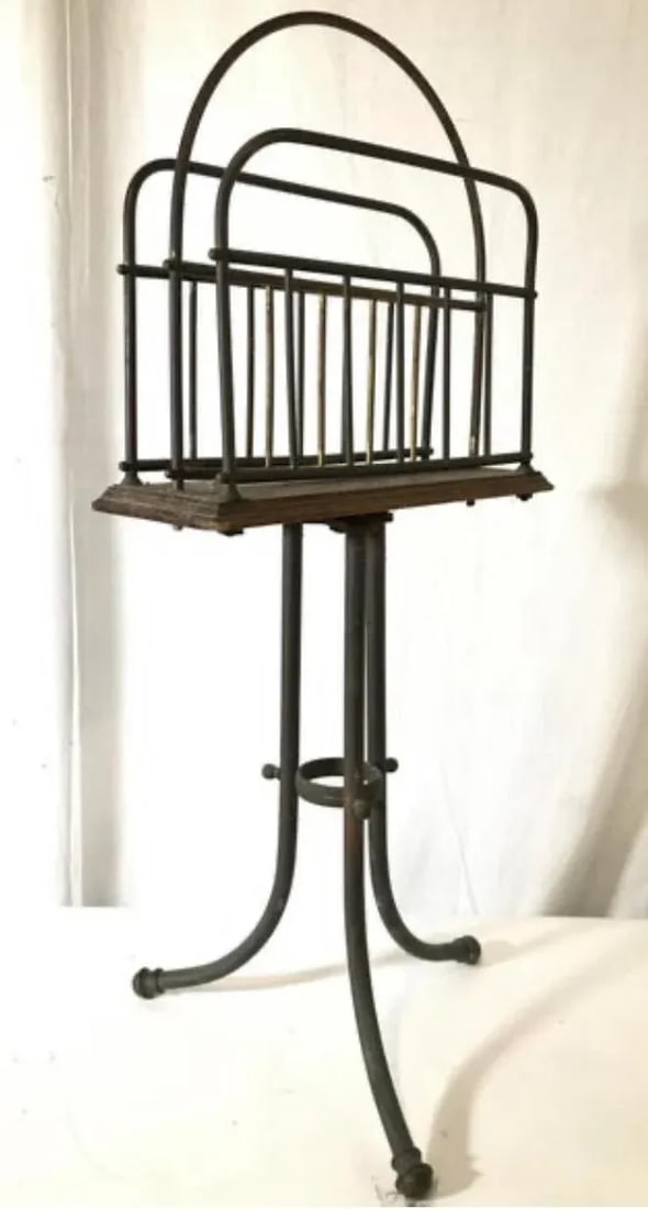 Antique Magazine Rack Arts and Crafts - 8