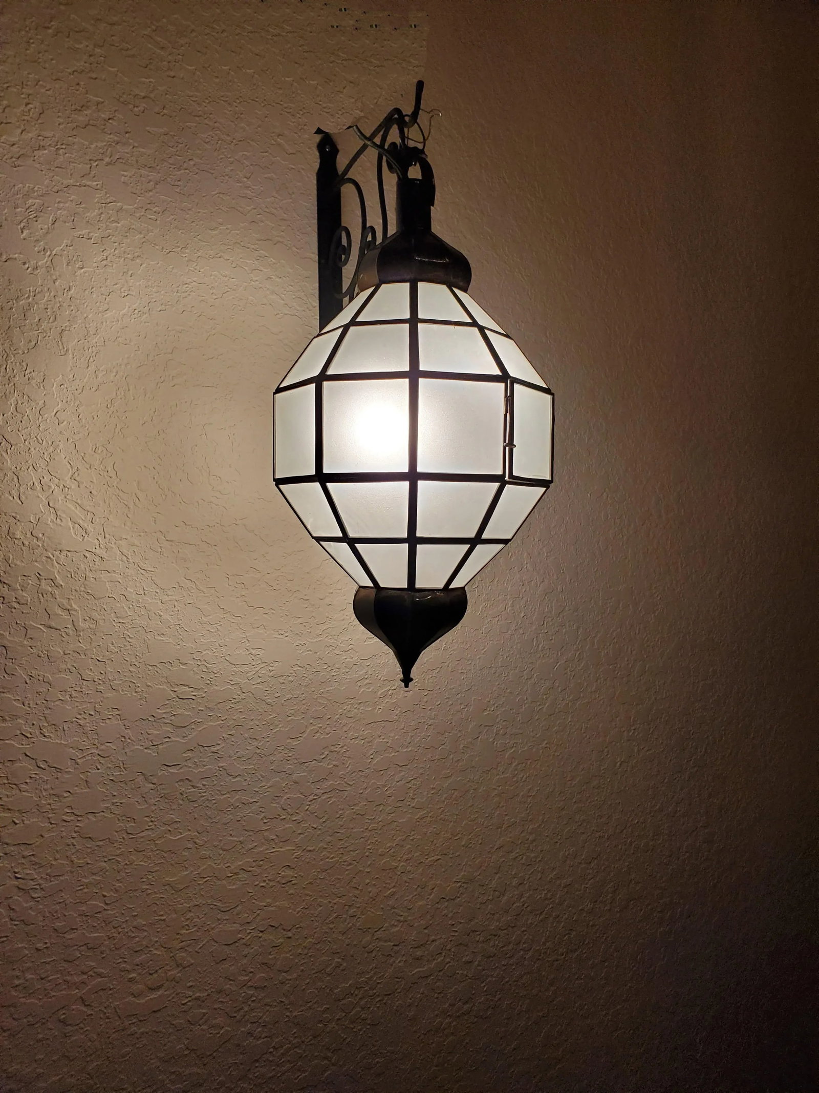 Medium Moroccan Chess Style Glass Lantern - 4