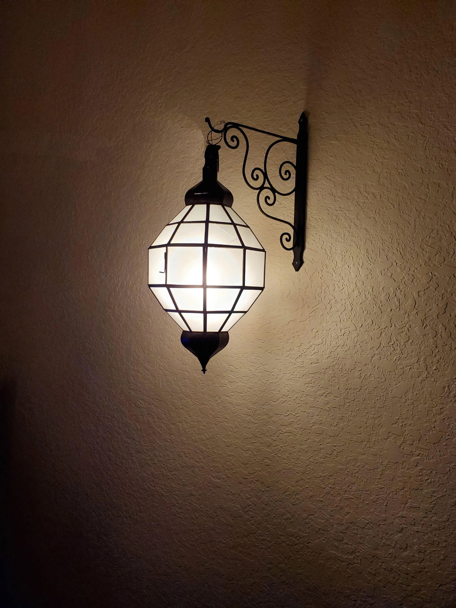 Medium Moroccan Chess Style Glass Lantern - 5