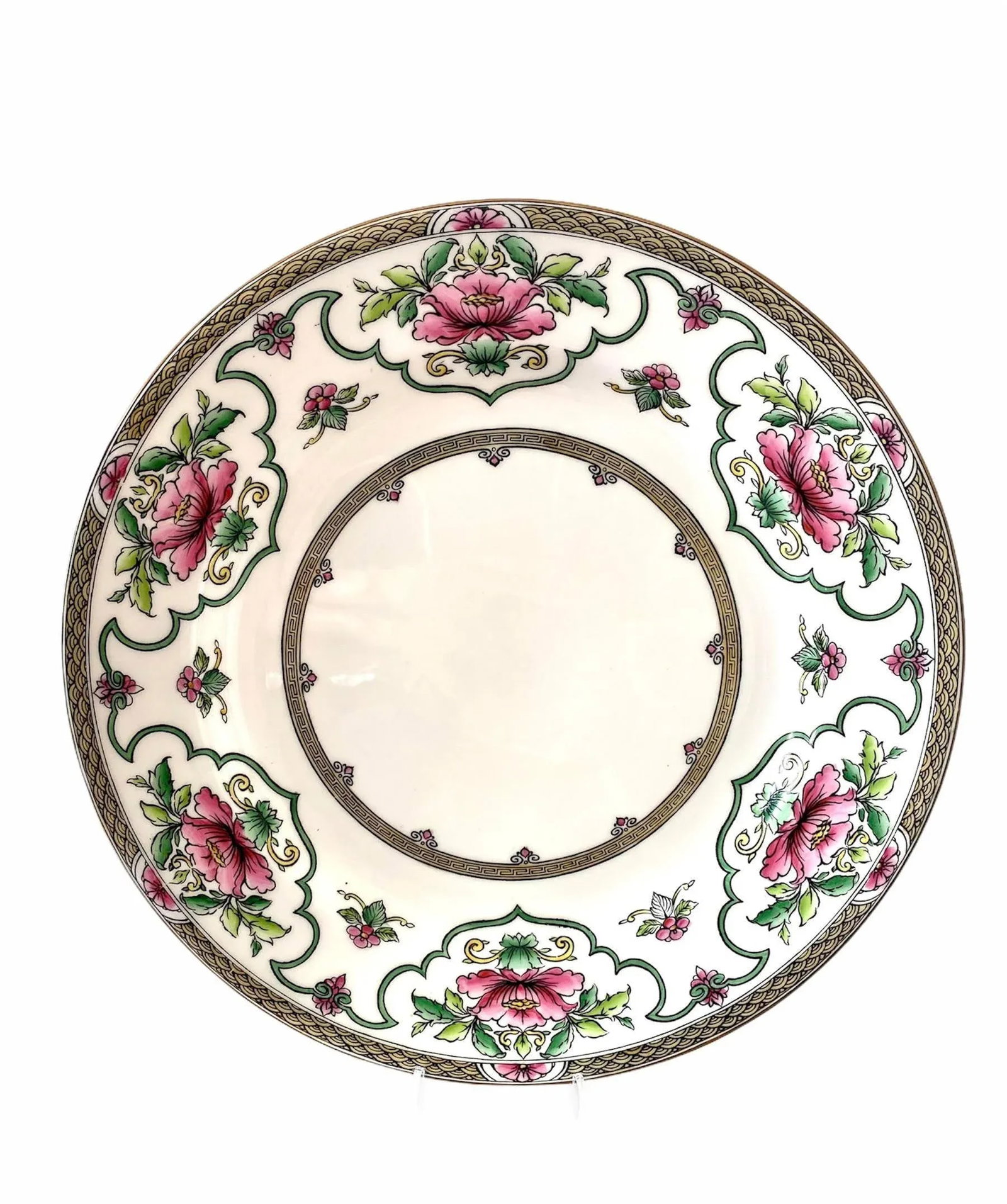 Mid 20th Century Royal Worcester Chinoiserie Pink Lotus Dinner Plates - Set of 10 - 2
