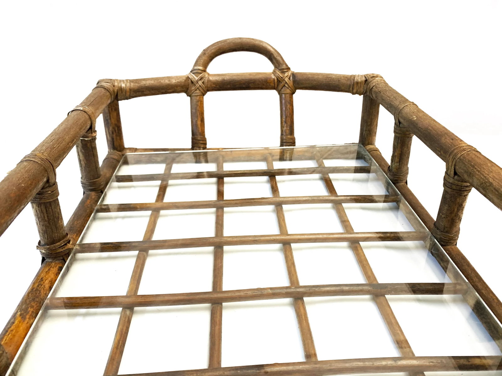 1950's Mid-Century Modern Oversized, Rattan Tray - 3