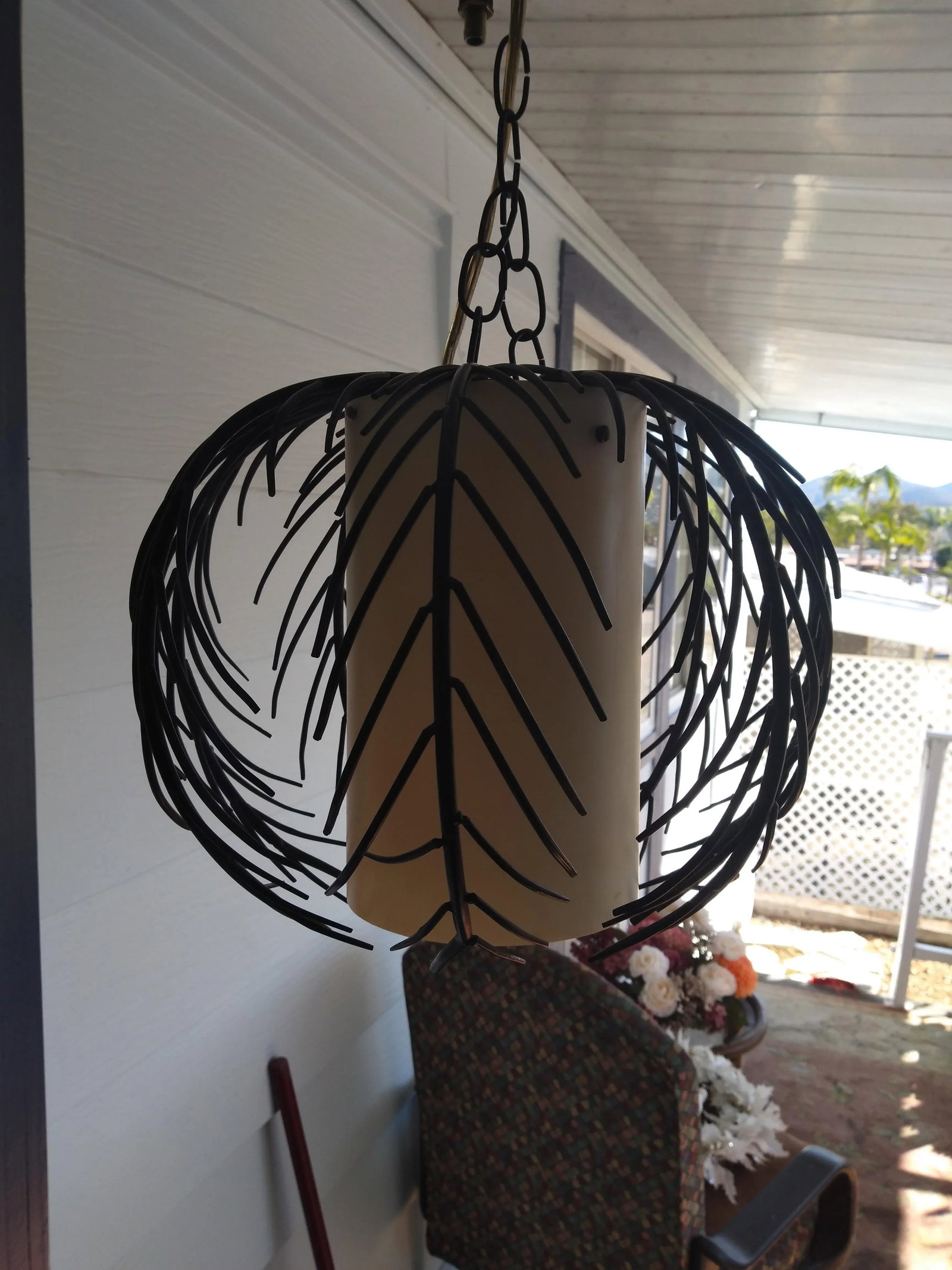 1970s Mid-Century Steel and Acrylic Pendant Lamp - 3