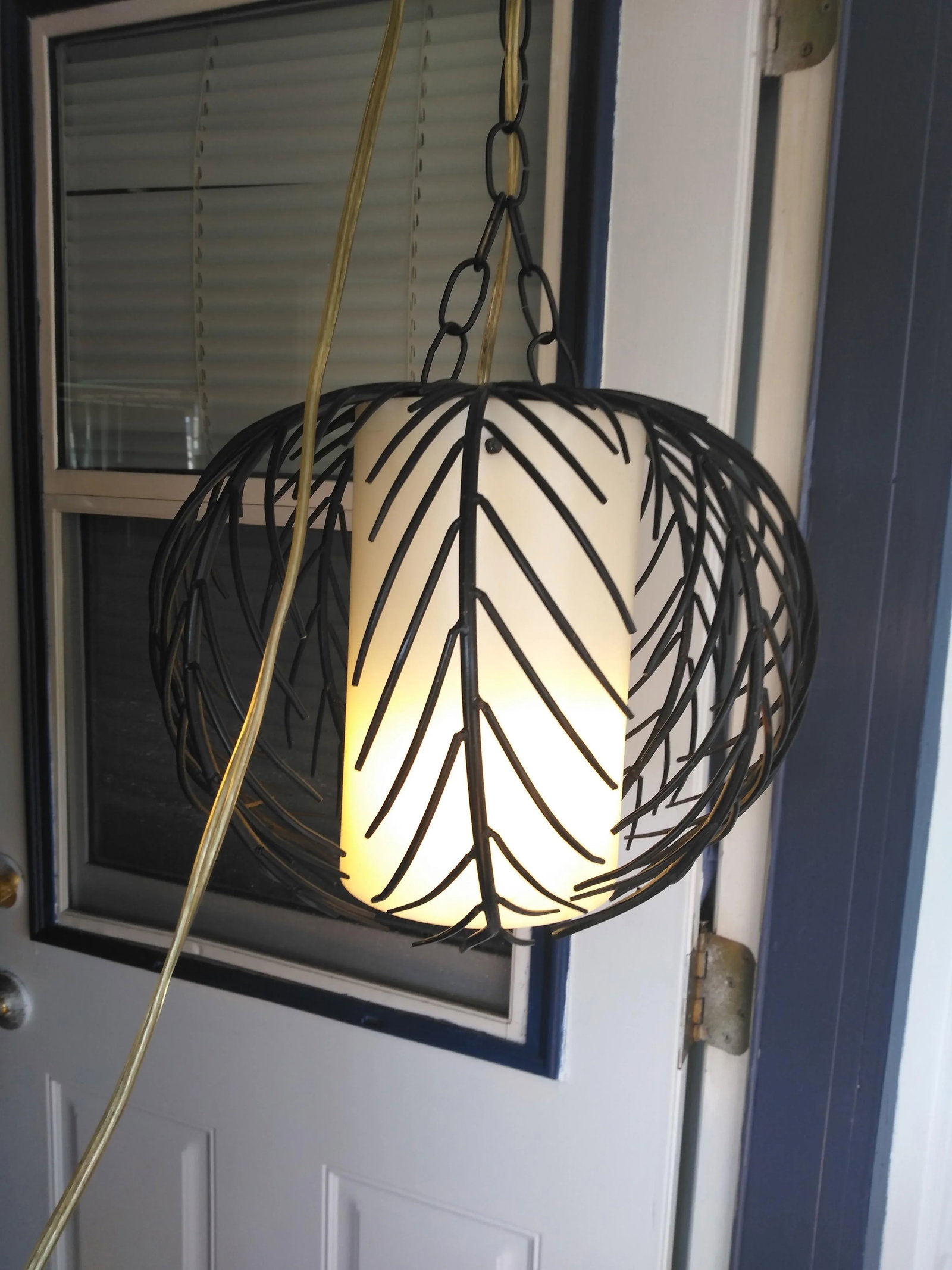 1970s Mid-Century Steel and Acrylic Pendant Lamp - 4