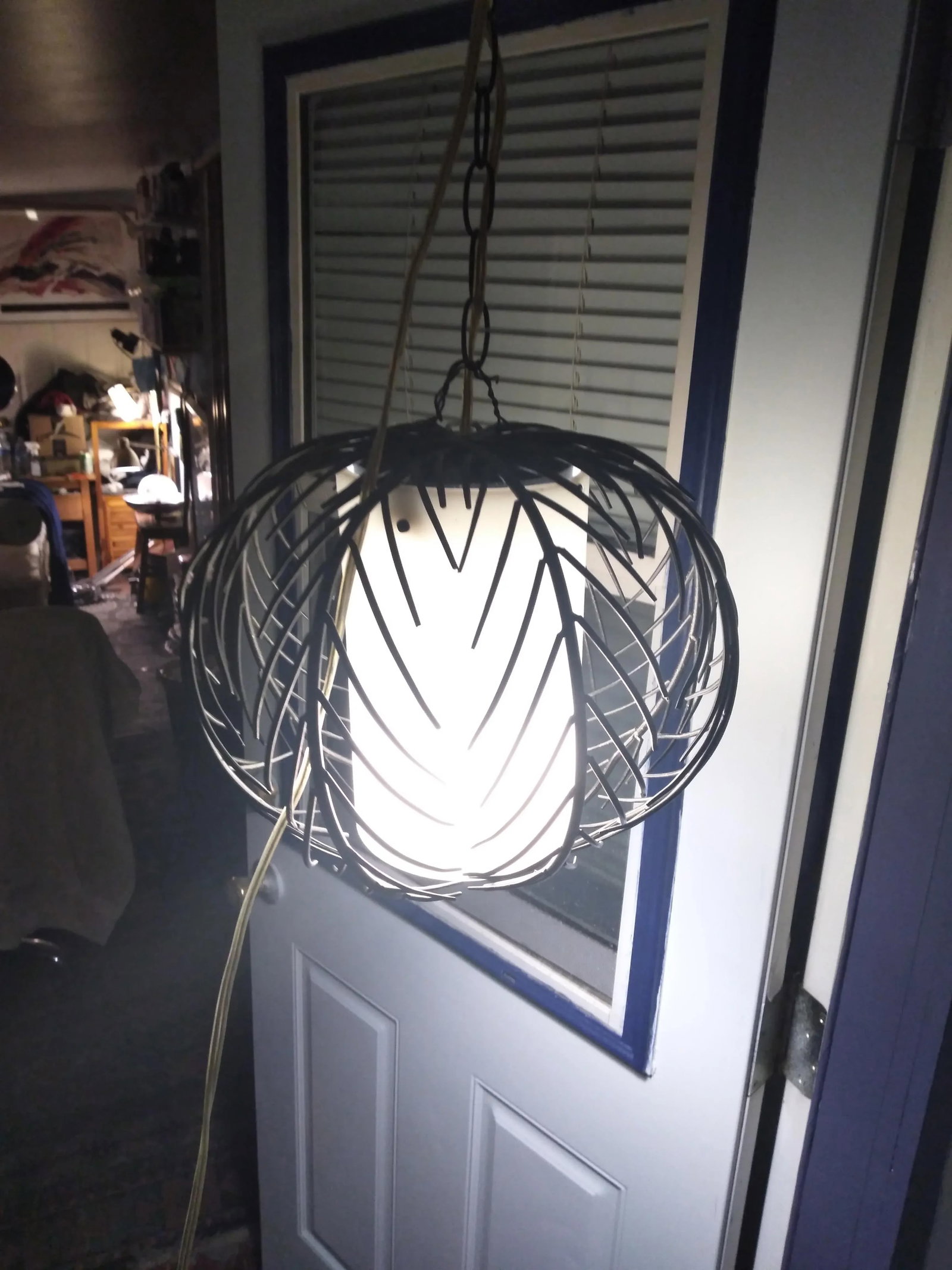 1970s Mid-Century Steel and Acrylic Pendant Lamp - 5