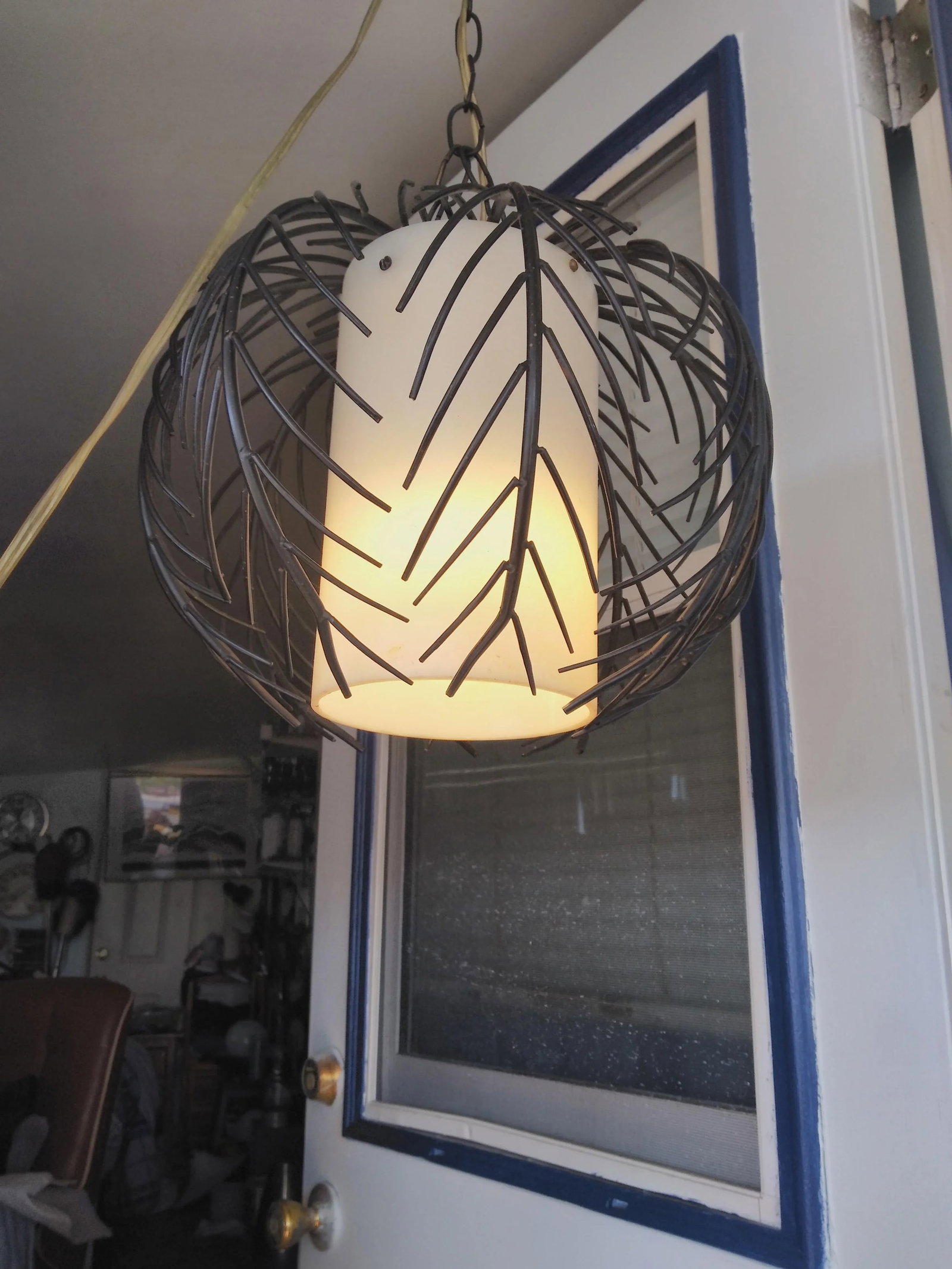 1970s Mid-Century Steel and Acrylic Pendant Lamp - 7