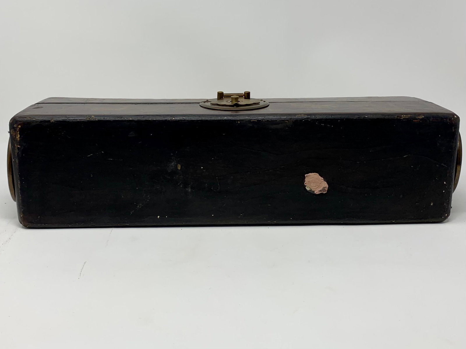 Antique Chinese Hand-Painted Leather Covered Pillow Box - 10