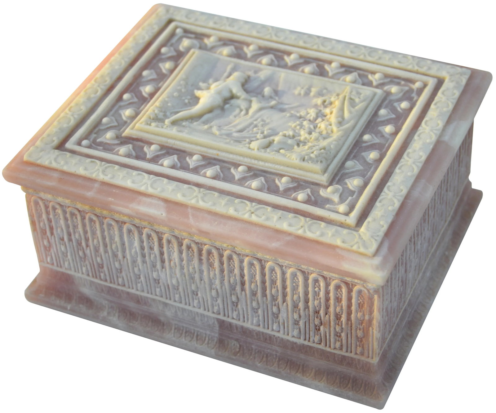 Mid-Century Pink Incolay Stone Box - 2