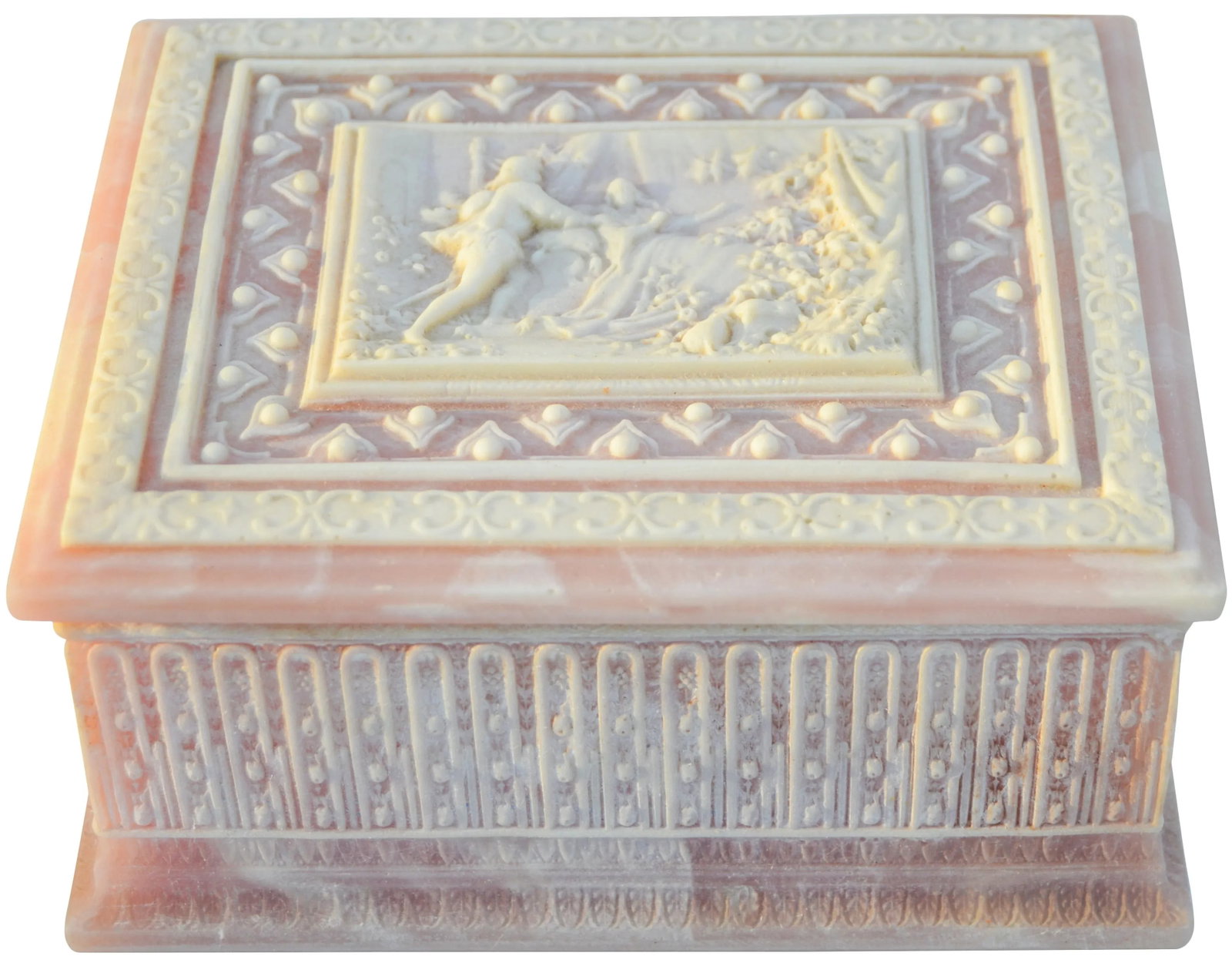 Mid-Century Pink Incolay Stone Box - 7