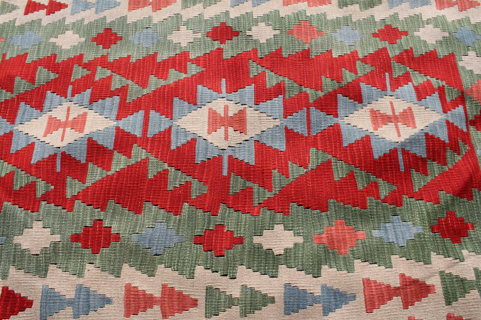 1980s Vintage Turkish Colorful Tribal Style Oushak Kilim Rug - 6