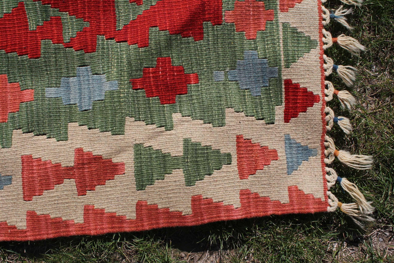 1980s Vintage Turkish Colorful Tribal Style Oushak Kilim Rug - 8