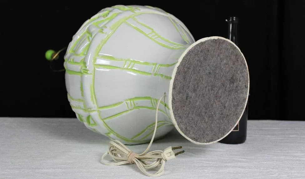 1970s Faux Bamboo Pottery Table Lamp - 10