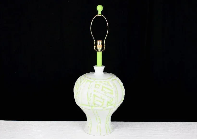 1970s Faux Bamboo Pottery Table Lamp - 11