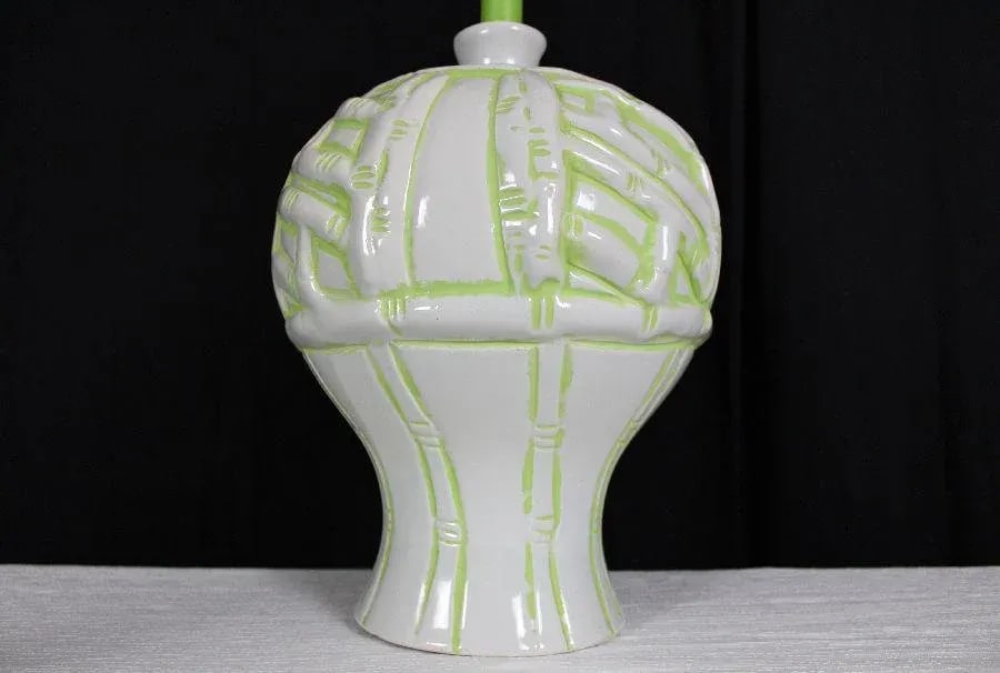 1970s Faux Bamboo Pottery Table Lamp - 3