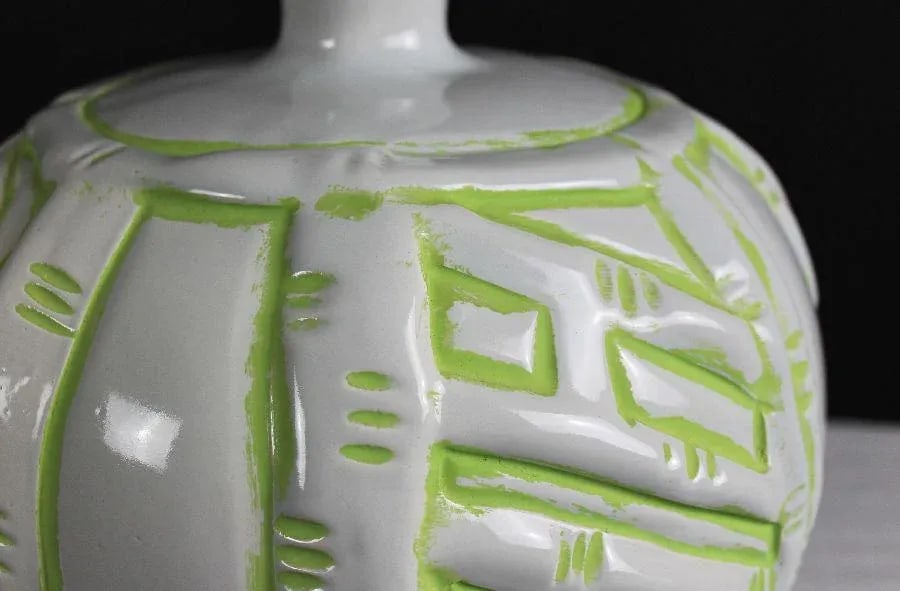 1970s Faux Bamboo Pottery Table Lamp - 5