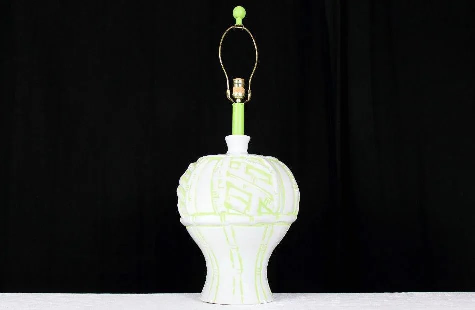 1970s Faux Bamboo Pottery Table Lamp - 6