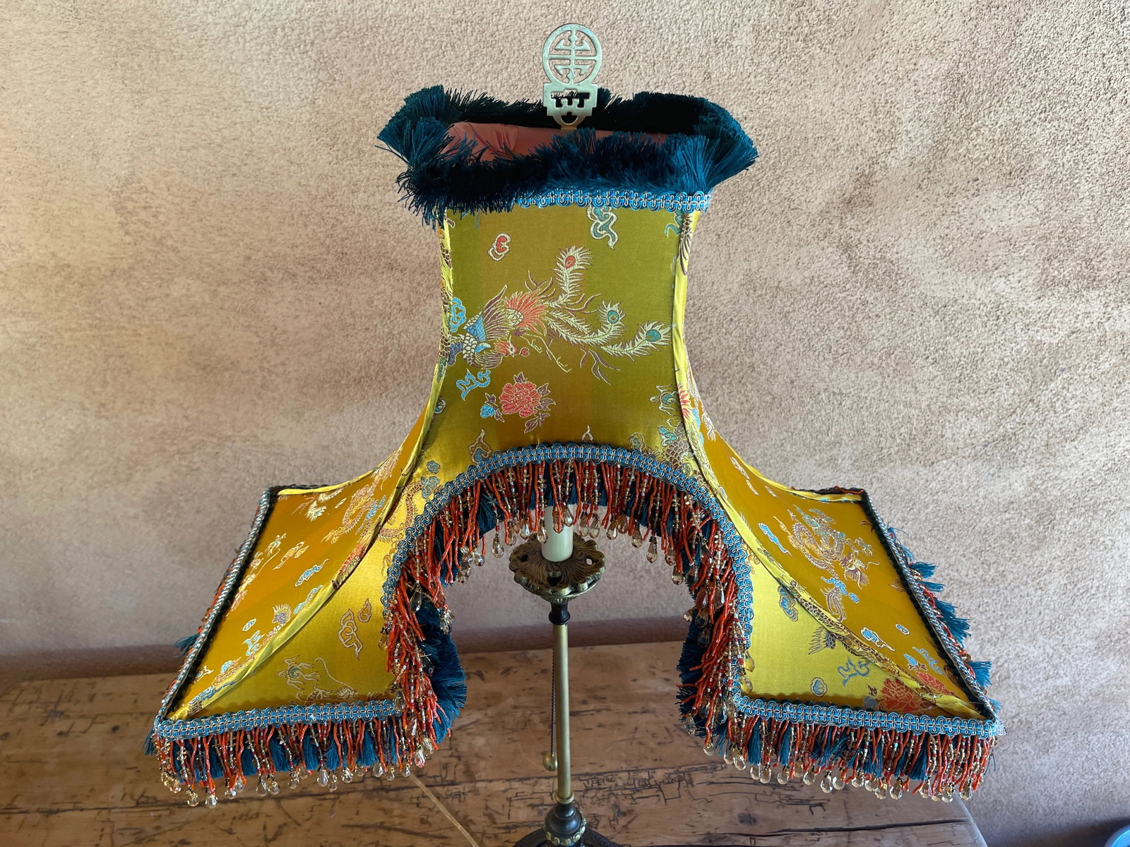 Large Single Penny Long Couture Eiffel Tower Lamp Shade - 3