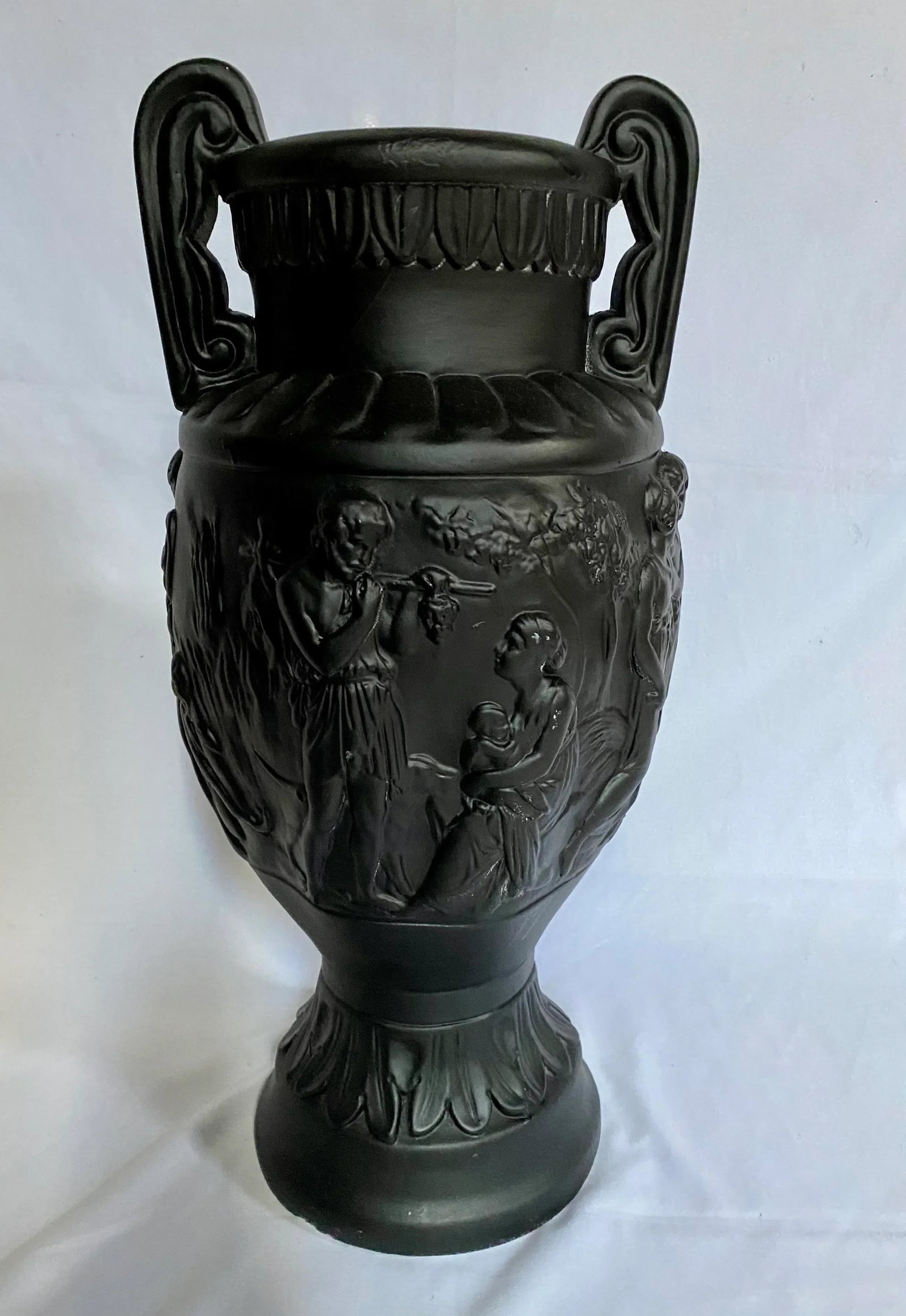 Large Mid Century Neoclassical Plaster Figural Urn - 2